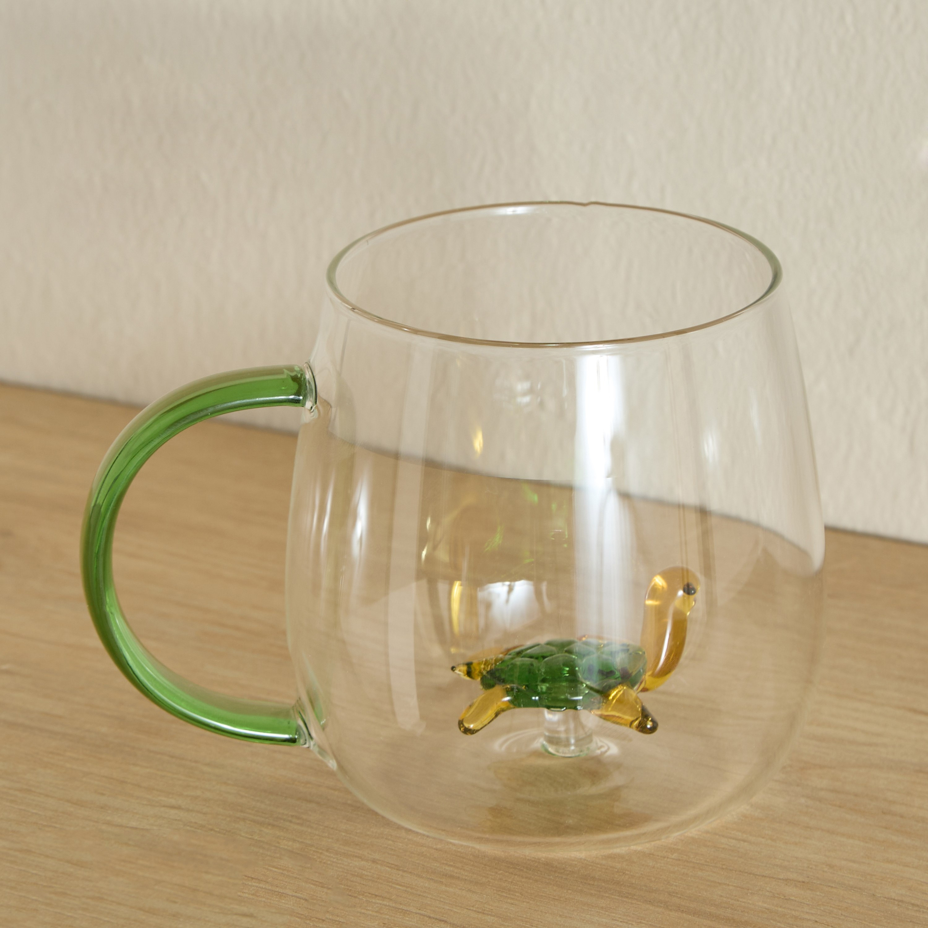 Zen Borosilicate Glass 3D Tortoise Design Coffee Cup with Handle - 300 ml-hbxdecorandfurnishings-tabletop-glassware-image-5