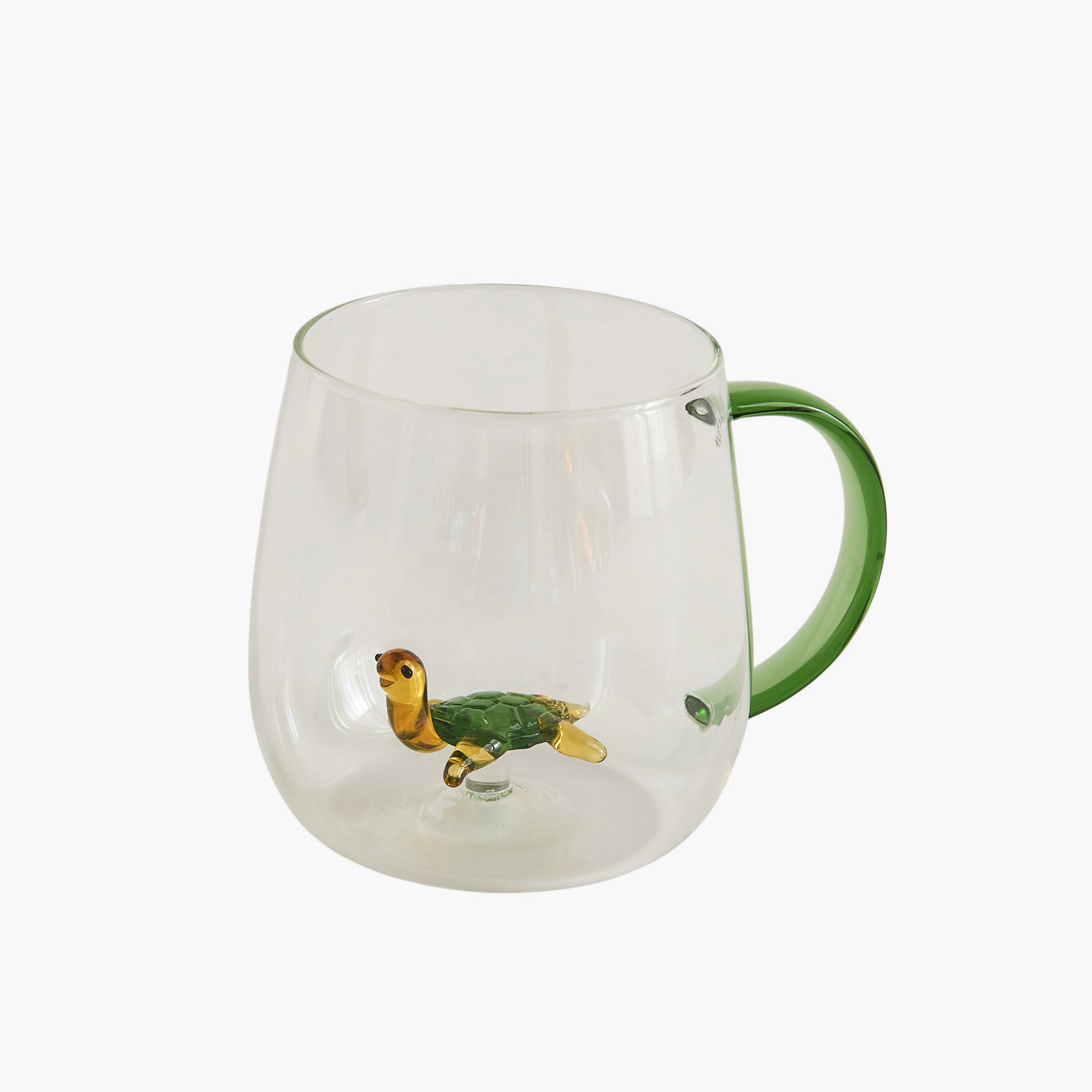 Zen Borosilicate Glass 3D Tortoise Design Coffee Cup with Handle - 300 ml-hbxdecorandfurnishings-tabletop-glassware-image-8
