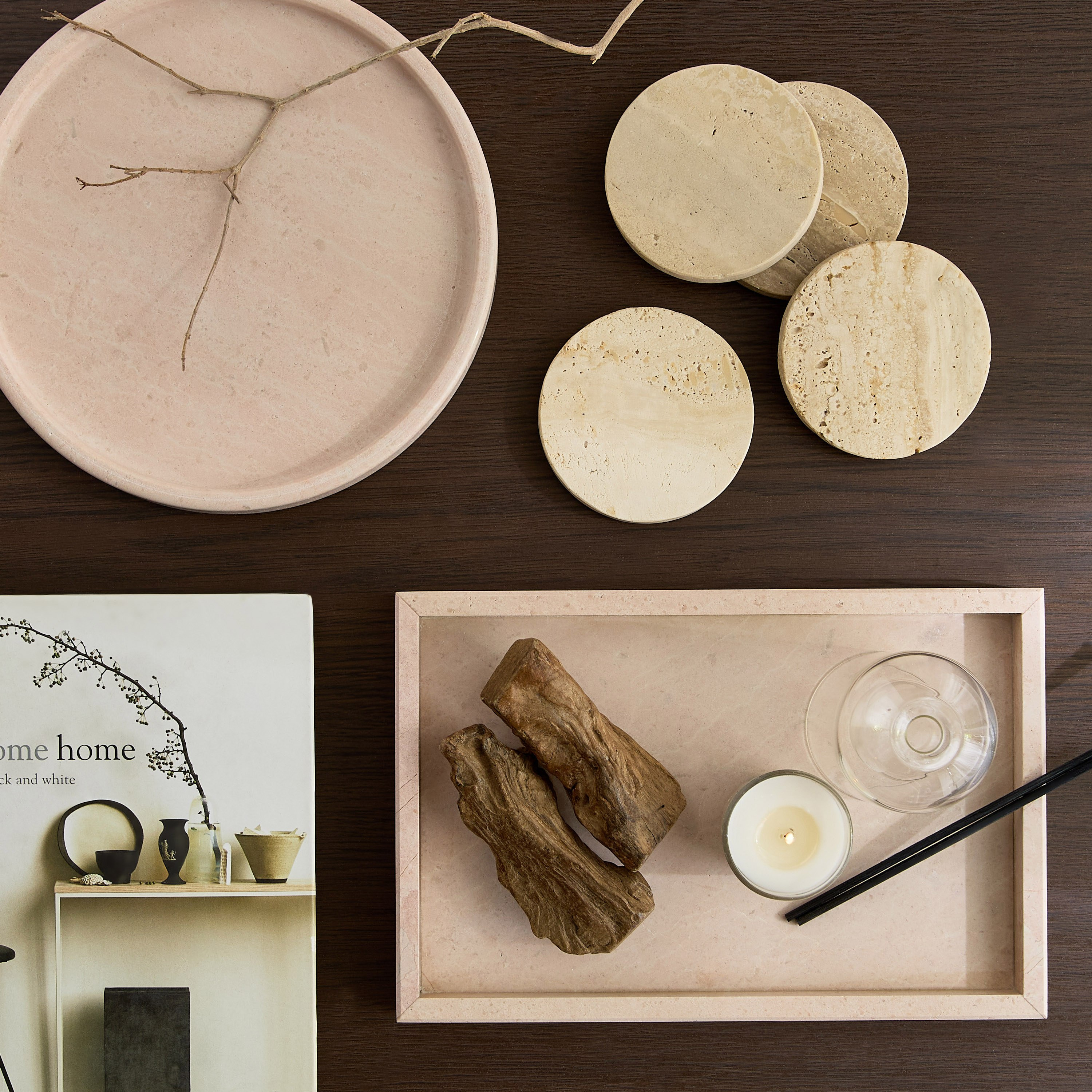 صينية رخام مستديرة من الترافرتين الطبيعي من زين - 25x25 سم-hbxdecorandfurnishings-tabletop-trays-image-7