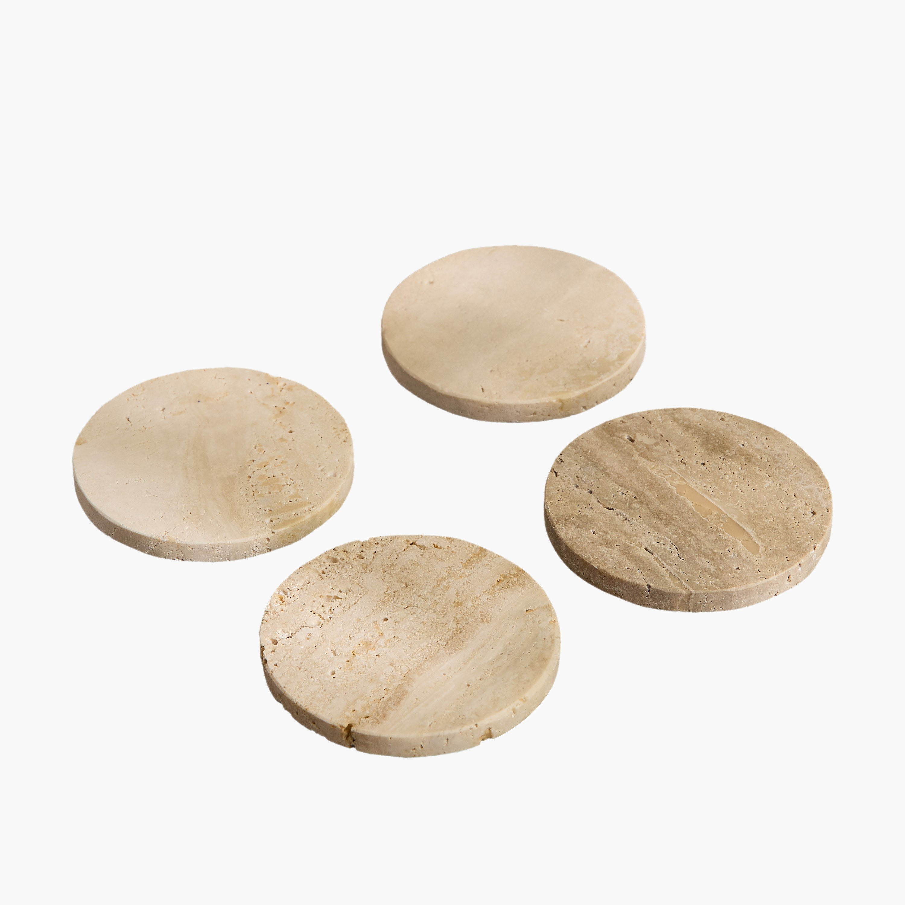 Zen 4-Piece Travertine Stone Round Marble Coaster Set - 10x10 cm-hbxdecorandfurnishings-tabletop-serveware-image-8
