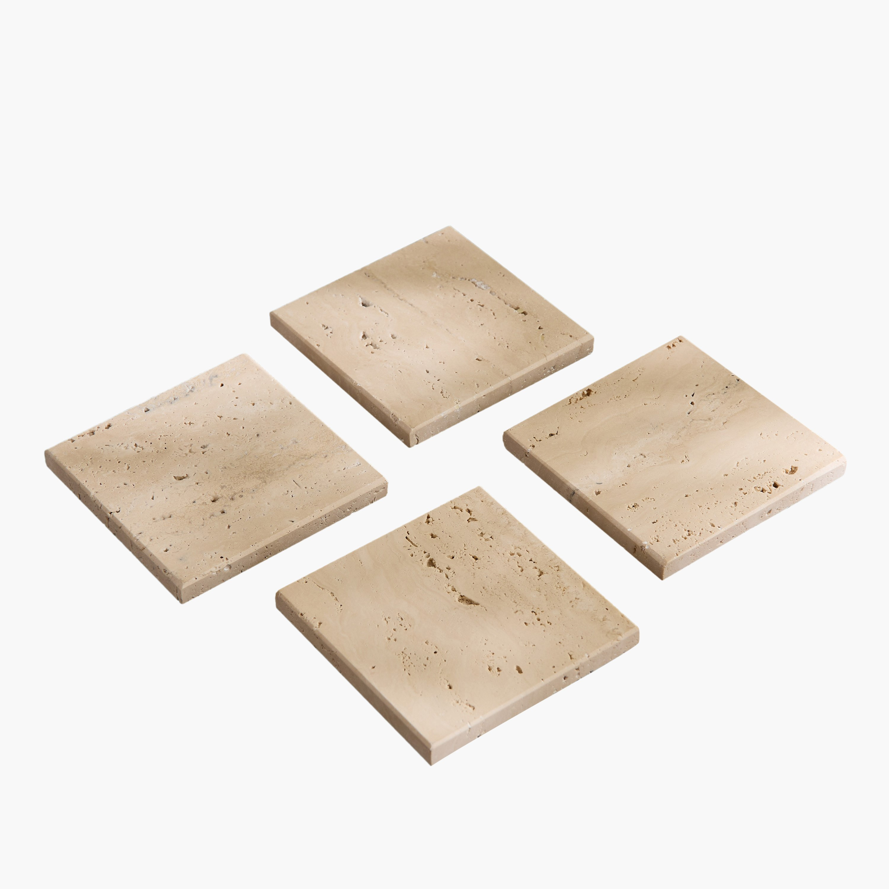 Zen 4-Piece Travertine Stone Square Marble Coaster Set - 10x10 cm-hbxdecorandfurnishings-tabletop-serveware-image-8