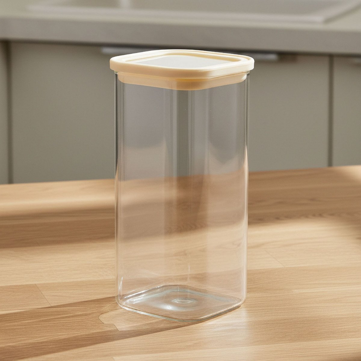 Zen Borosilicate Glass Square Glass Food Storage Jar with Silicon Lid - 1.5 L-hbxhomeware-hbxkitchen-image-1