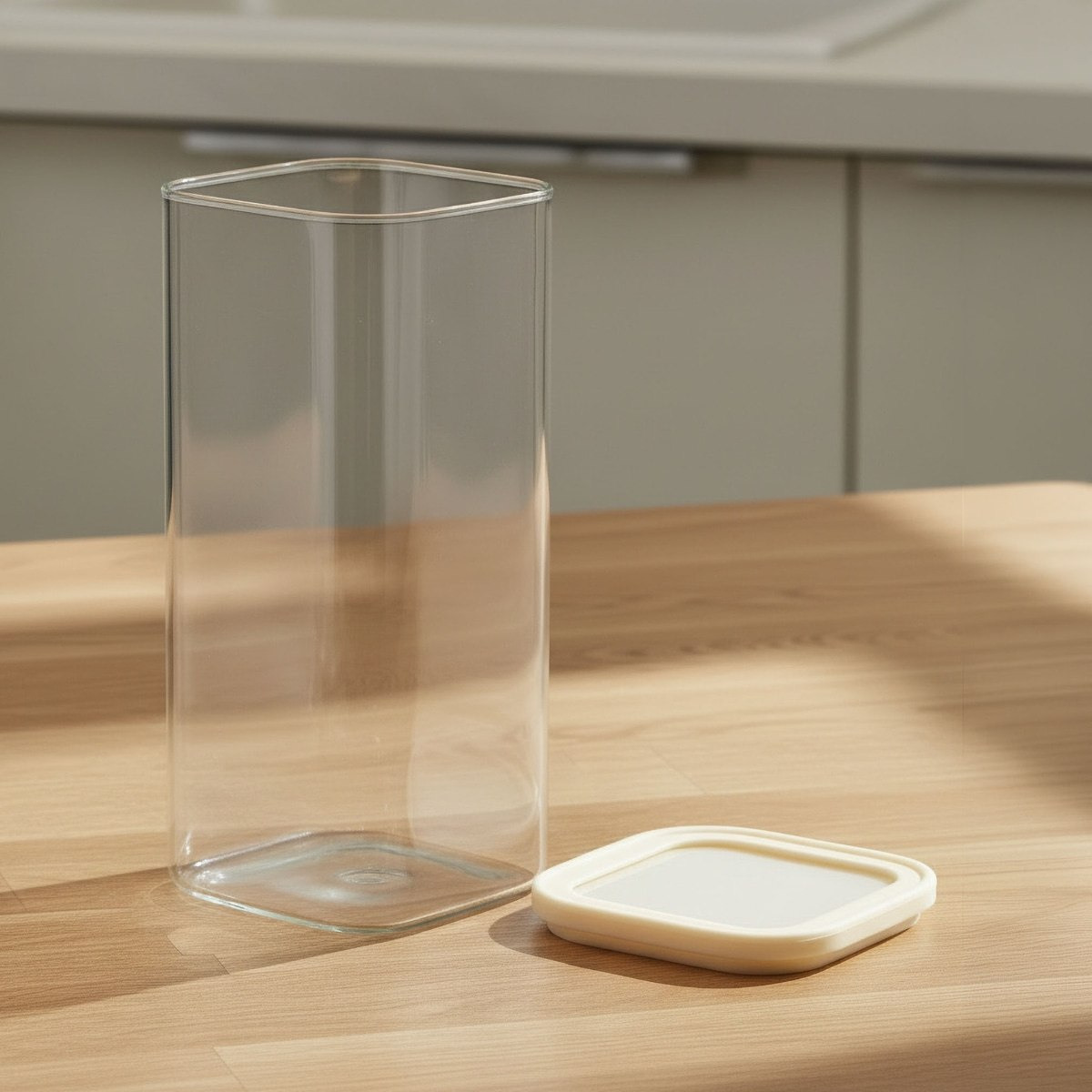 Zen Borosilicate Glass Square Glass Food Storage Jar with Silicon Lid - 1.5 L-hbxhomeware-hbxkitchen-image-2