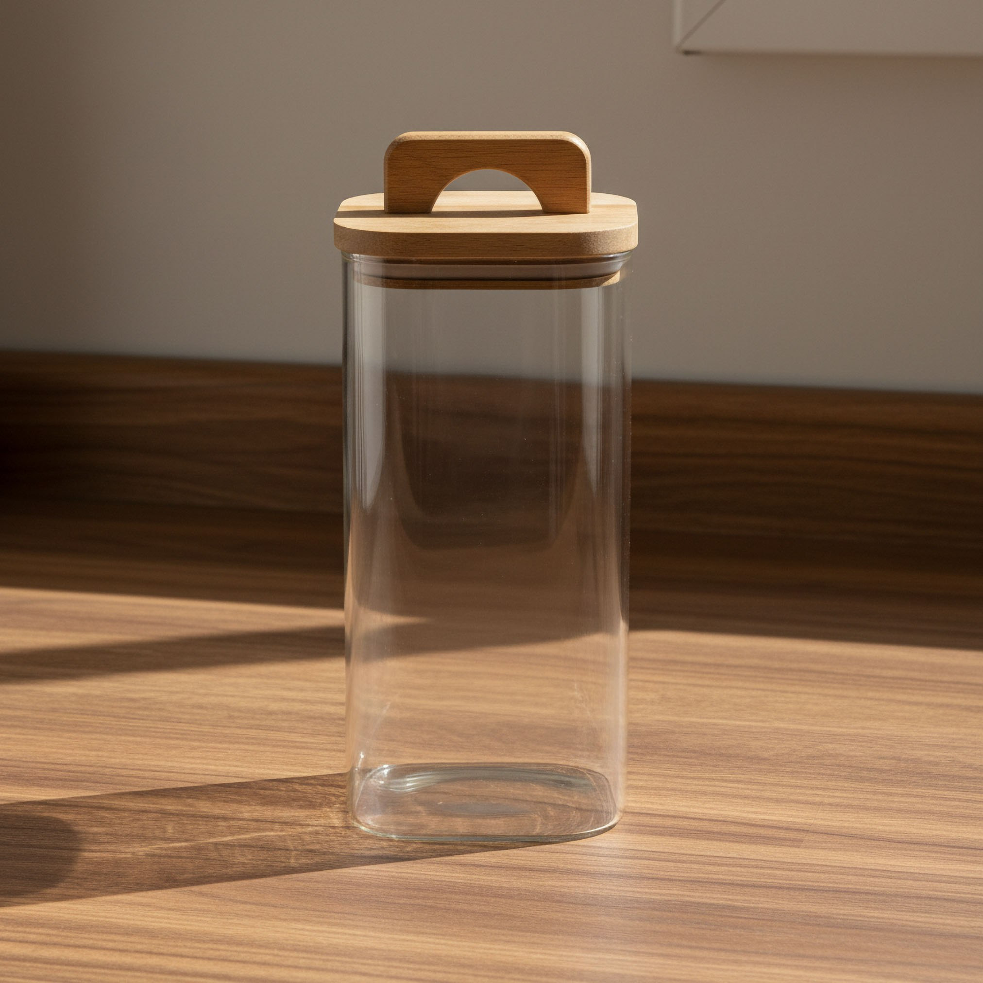 Zen Borosilicate Glass Square Food Storage Jar with Lid and Handle - 1500 ml-hbxhomeware-hbxkitchen-image-1