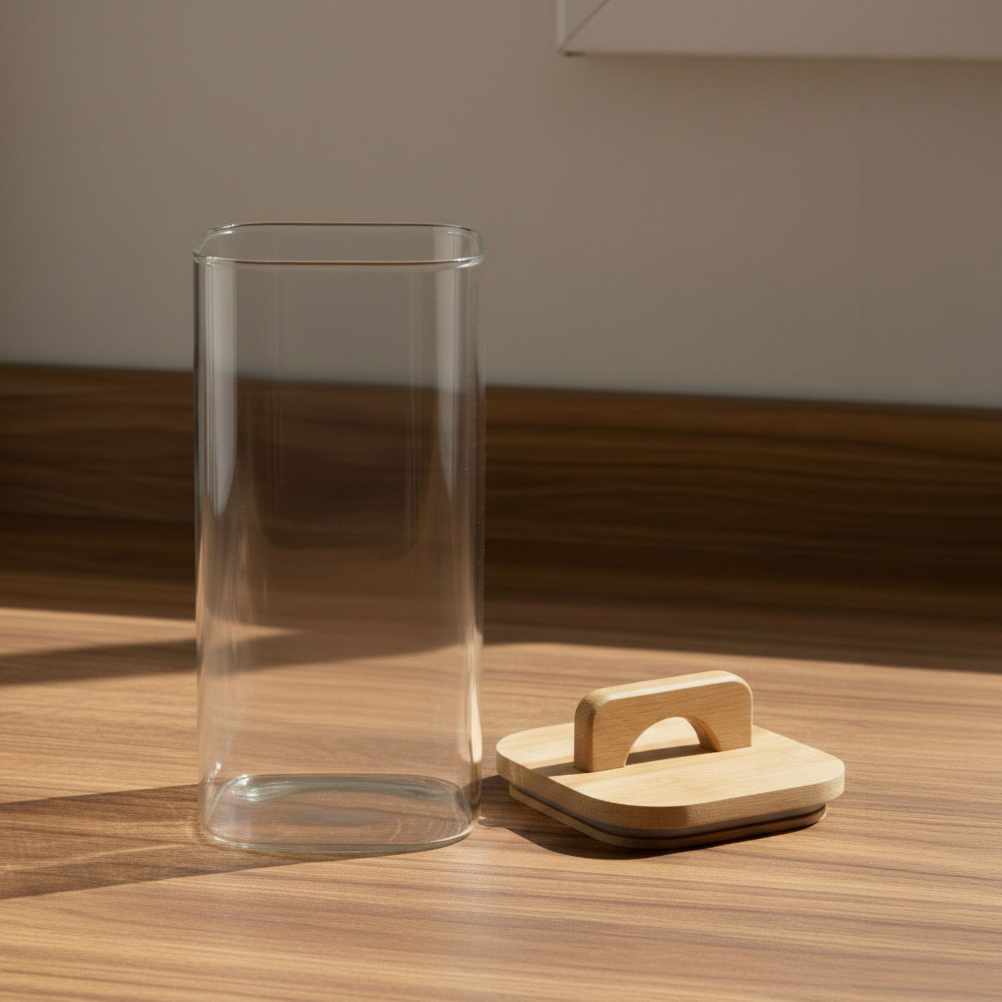 Zen Borosilicate Glass Square Food Storage Jar with Lid and Handle - 1500 ml-hbxhomeware-hbxkitchen-image-2