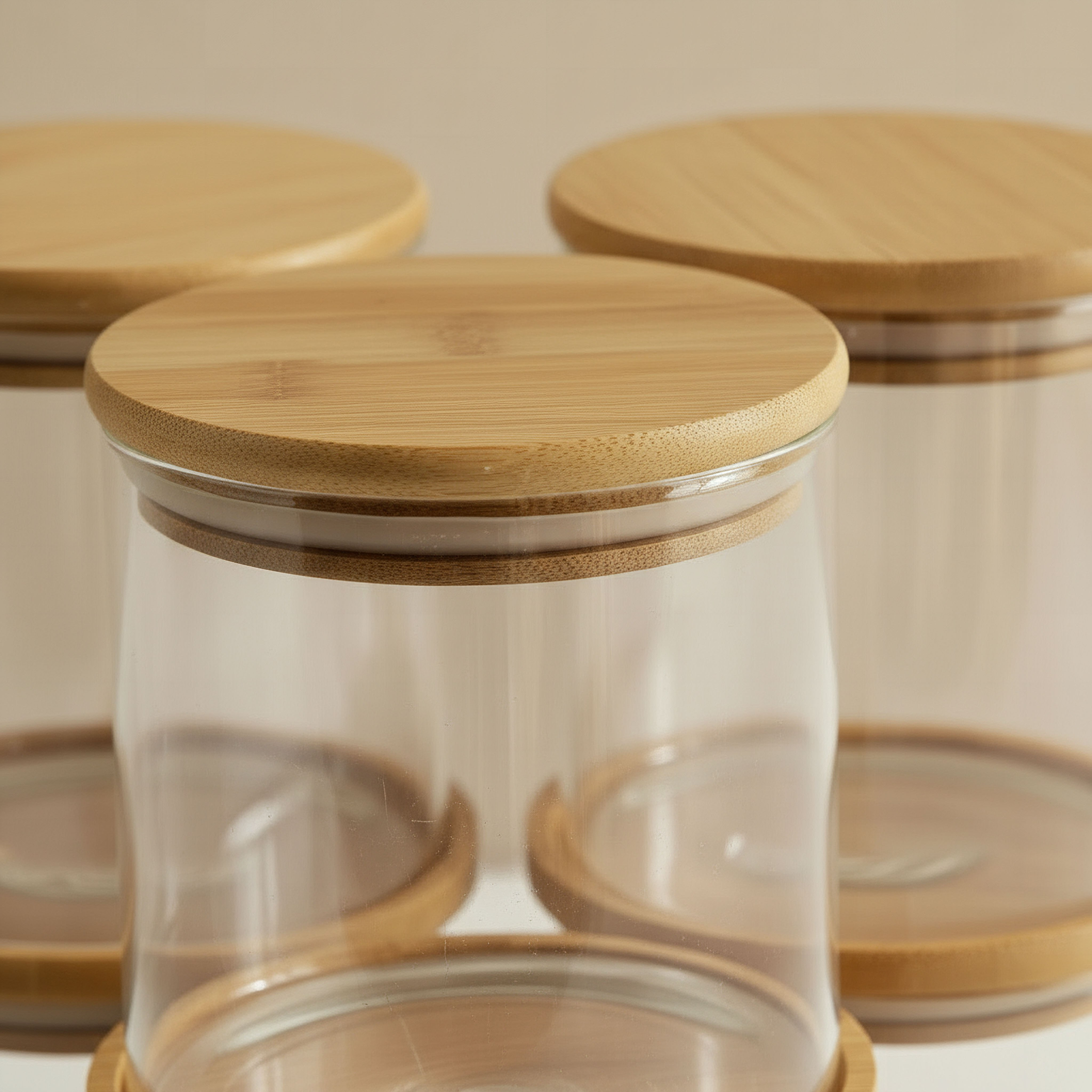 جرات تخزين من زجاج البورسليكات 6 قطع بغطاء وقاعدة خشبية من زين - 500 مل-hbxhomeware-hbxkitchen-image-2