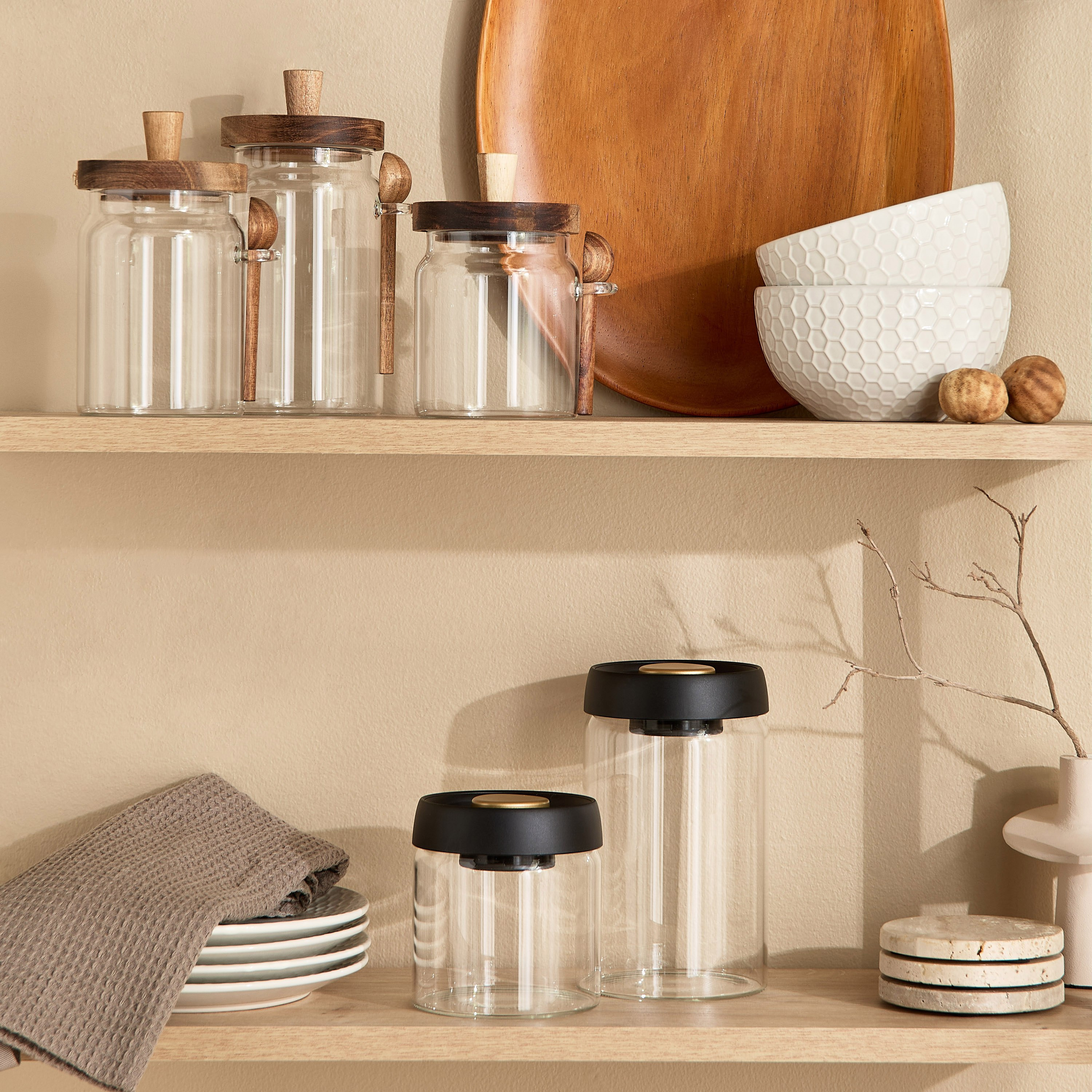 Zen Small Borosilicate Glass Storage Jar with Vacuum Lid - 10x10 cm-hbxhomeware-hbxkitchen-image-7