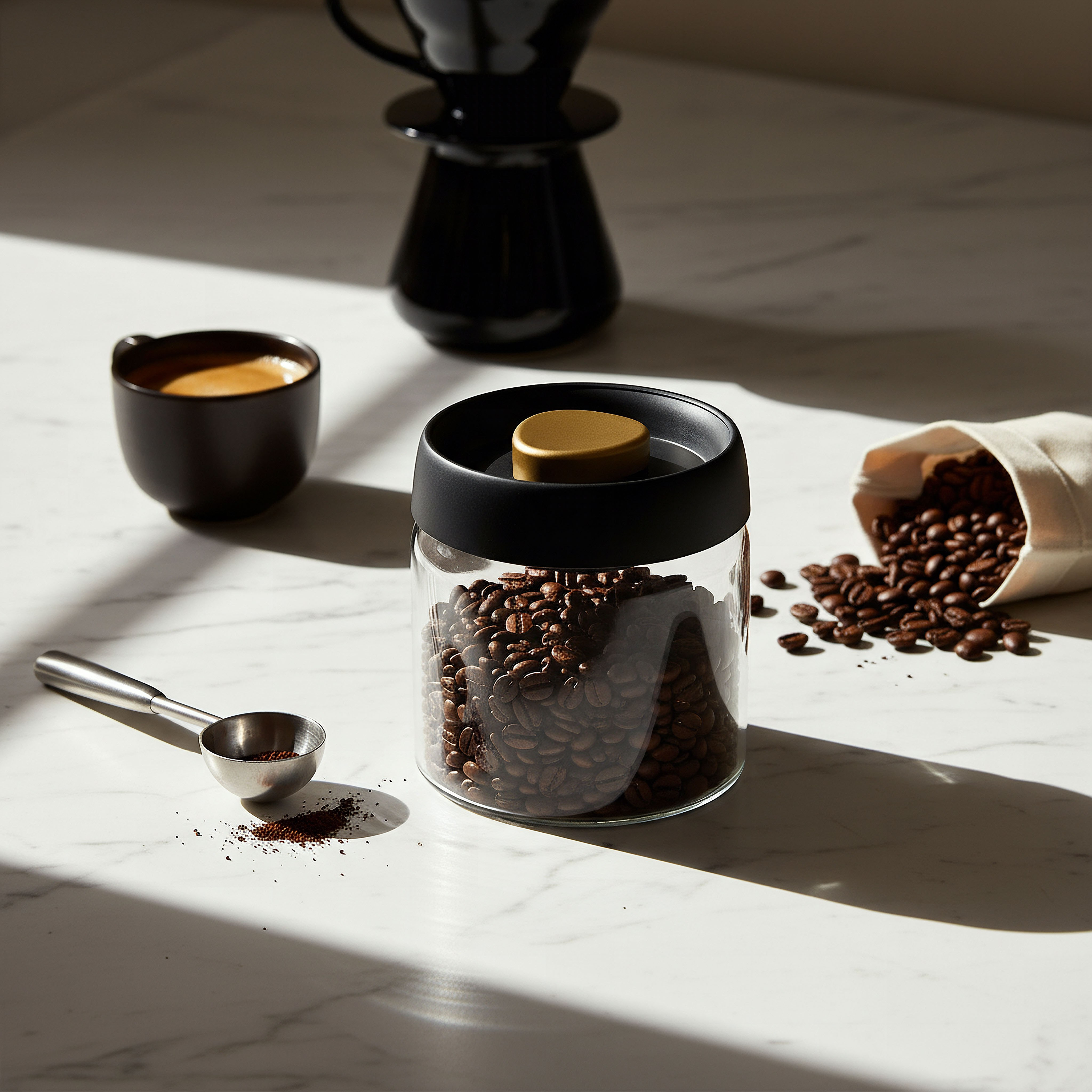 Zen Small Borosilicate Glass Storage Jar with Vacuum Lid - 10x10 cm-hbxhomeware-hbxkitchen-image-3
