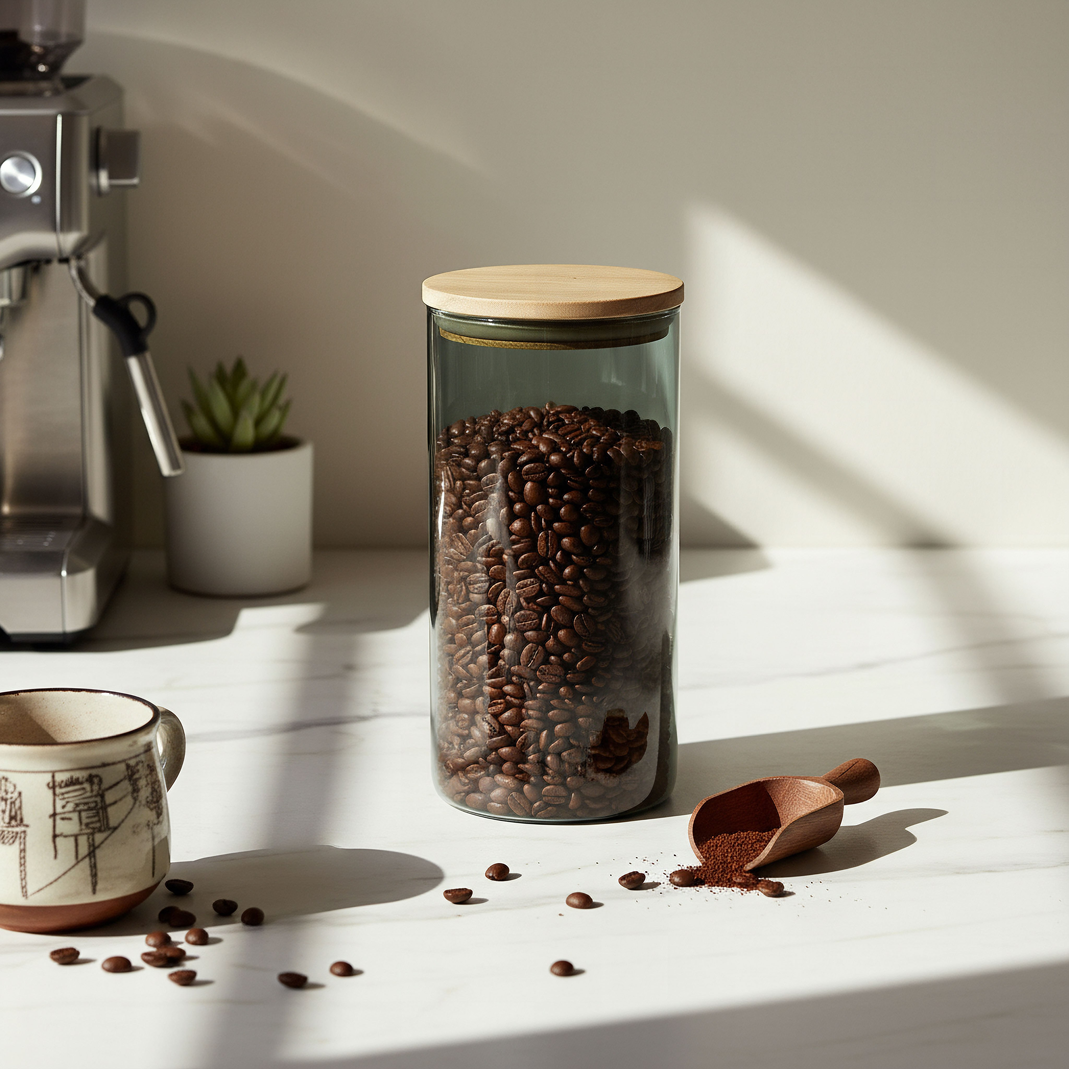 Zen Large Borosilicate Glass Storage Jar with Vacuum Lid - 10x17 cm-hbxhomeware-hbxkitchen-image-3