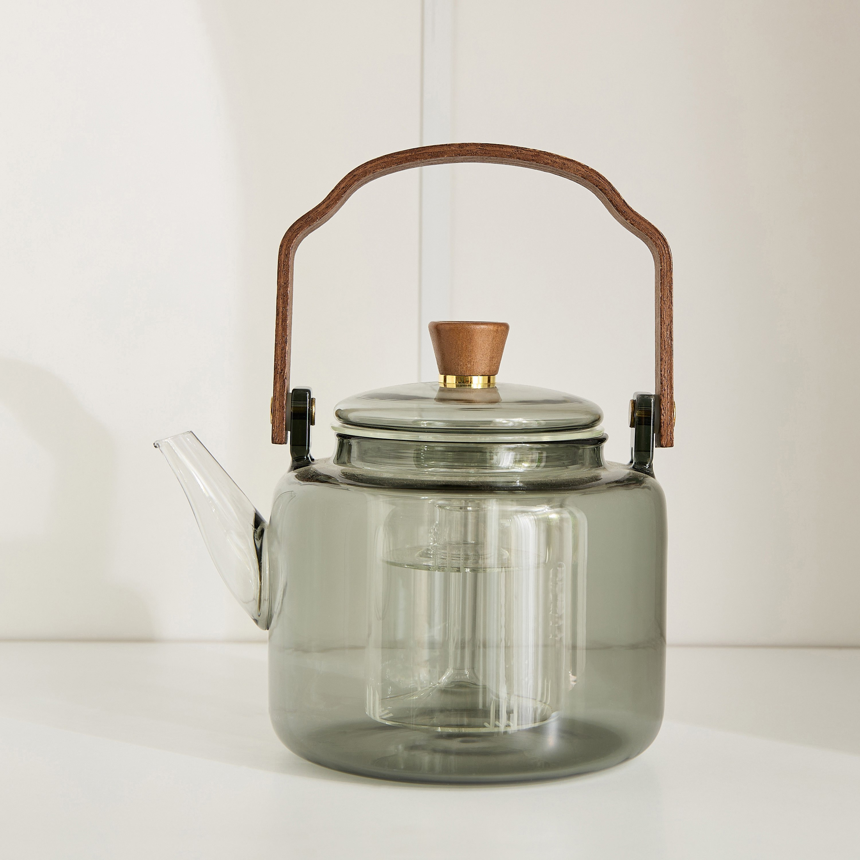 Zen Borosilicate Glass Teapot with Steamer Strainer and Wooden Handle - 1 L-hbxhomeware-diningandtabletop-coffeeandteasets-image-5