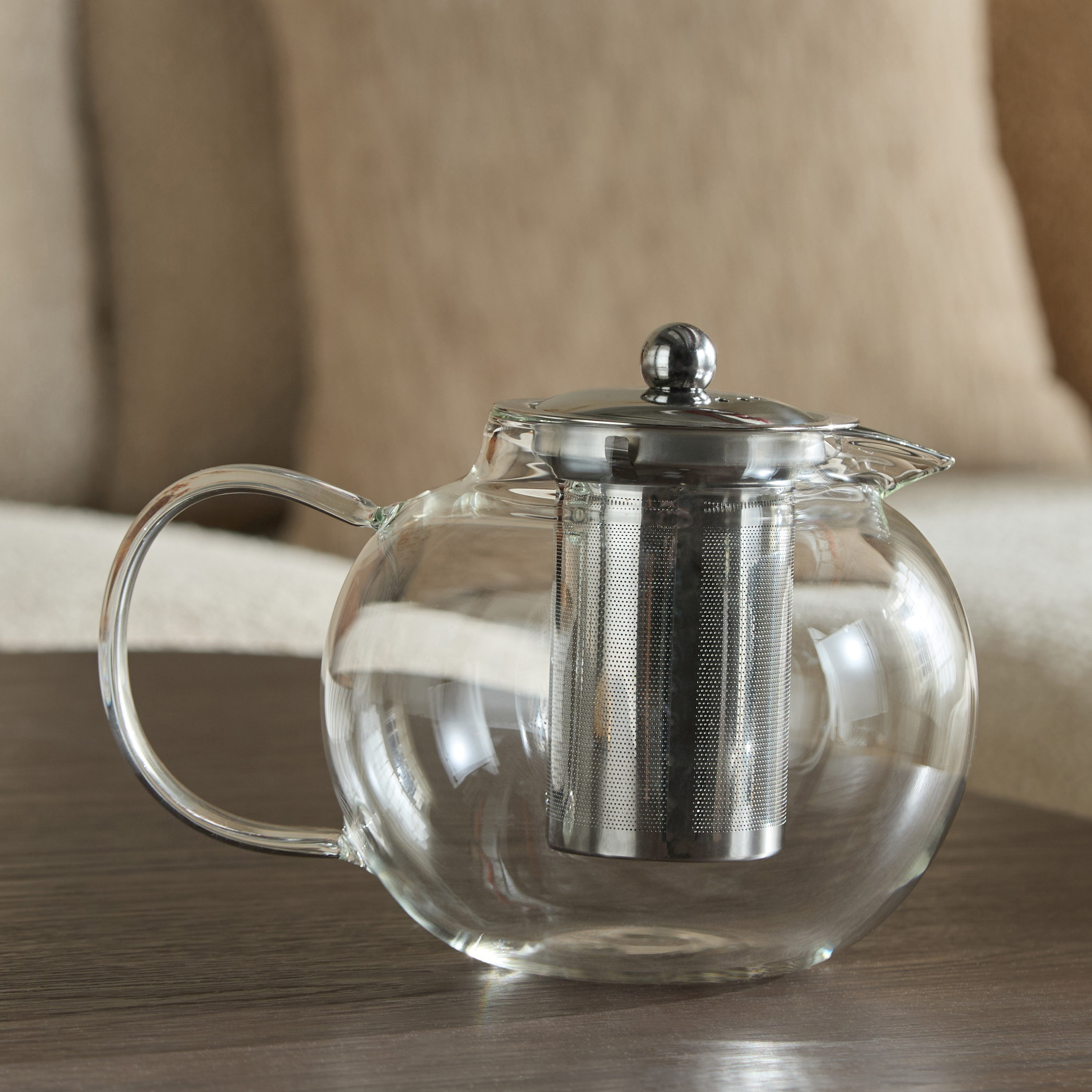 Zen Borosilicate Glass Spherical Shaped Teapot with Removable Infuser - 1.3 L-hbxhomeware-diningandtabletop-coffeeandteasets-image-4