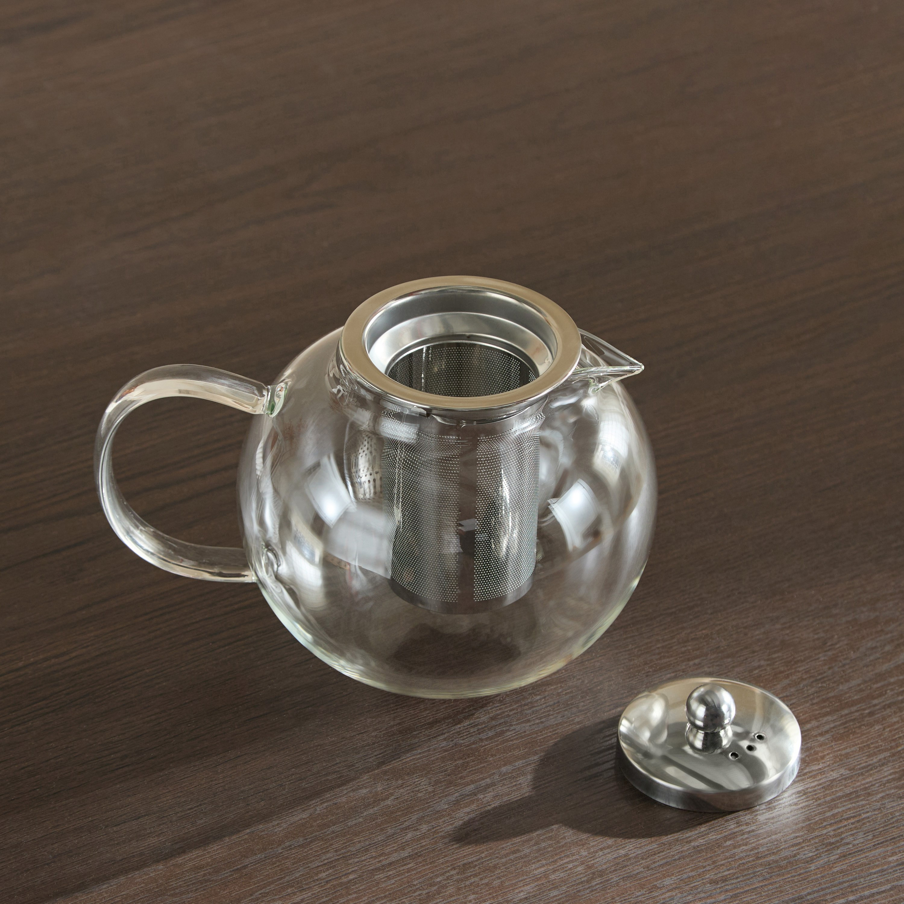 Zen Borosilicate Glass Spherical Shaped Teapot with Removable Infuser - 1.3 L-hbxhomeware-diningandtabletop-coffeeandteasets-image-5