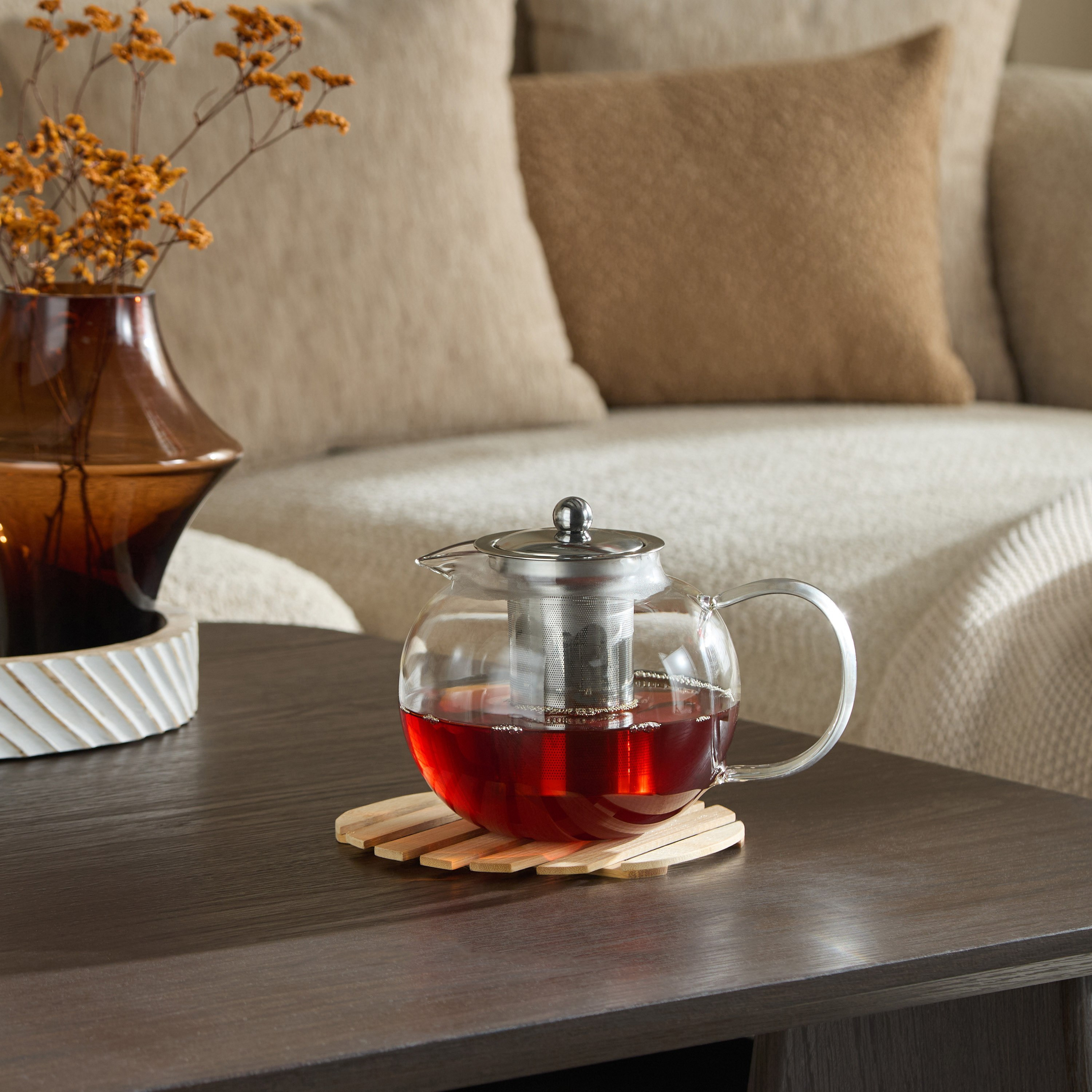 Zen Borosilicate Glass Spherical Shaped Teapot with Removable Infuser - 1.3 L-hbxhomeware-diningandtabletop-coffeeandteasets-image-8
