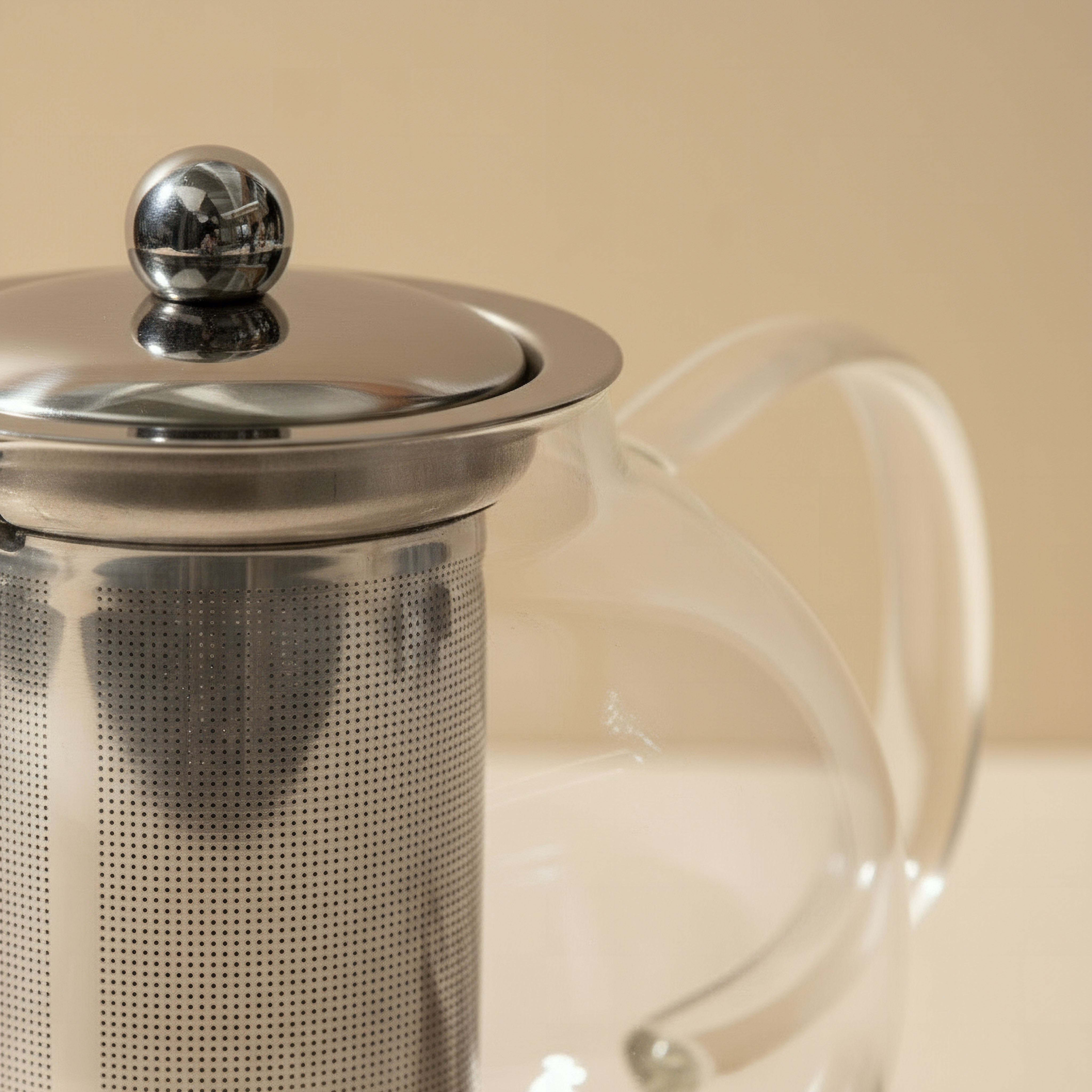 Zen Borosilicate Glass Spherical Shaped Teapot with Removable Infuser - 1.3 L-hbxhomeware-diningandtabletop-coffeeandteasets-image-2