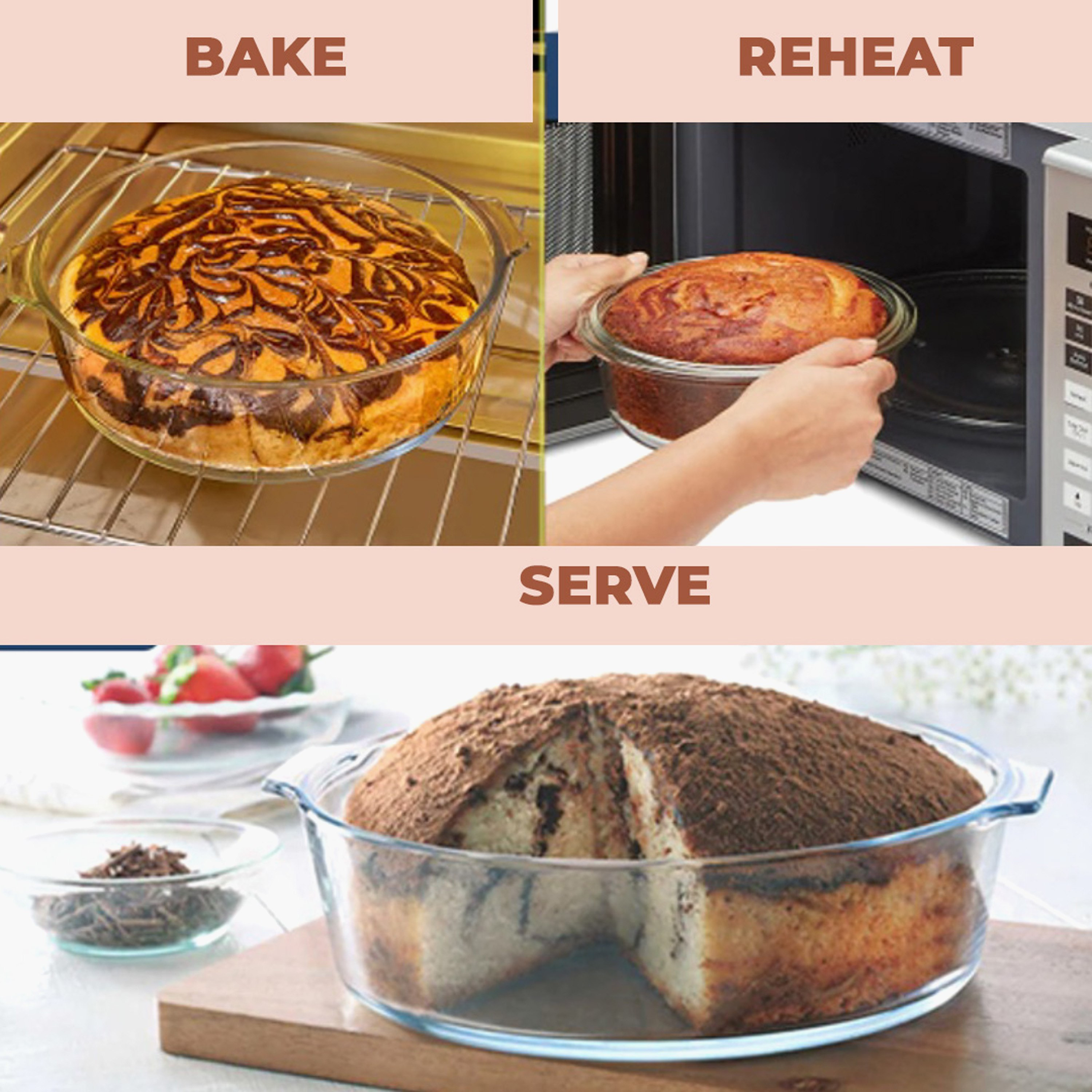 صحن فطائر زجاجي بمقابض من صفا - 800 مل-hbxkitchen-bakeware-image-3