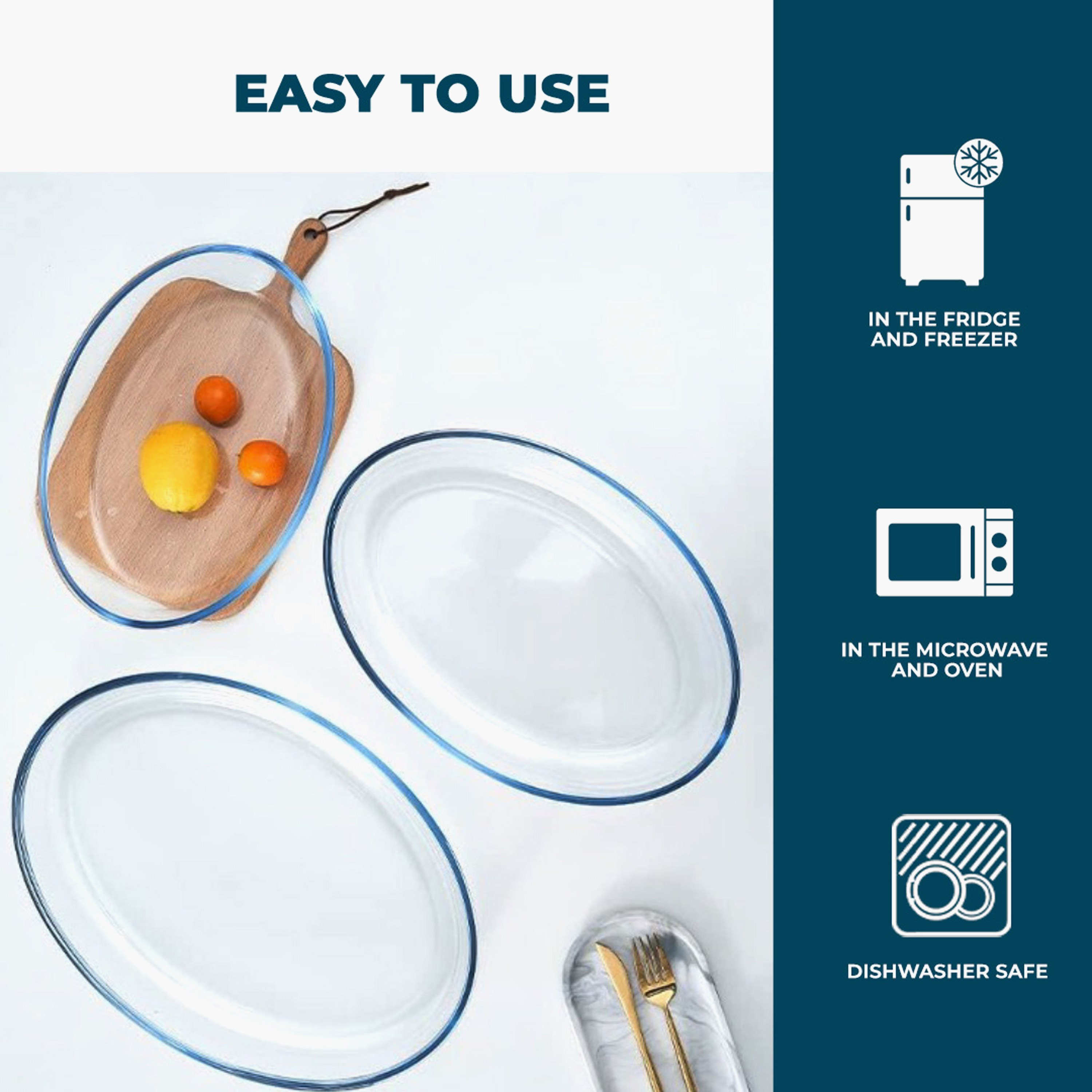 طقم صواني خبز بيضاوية 3 قطع من صفا-hbxkitchen-bakeware-image-5
