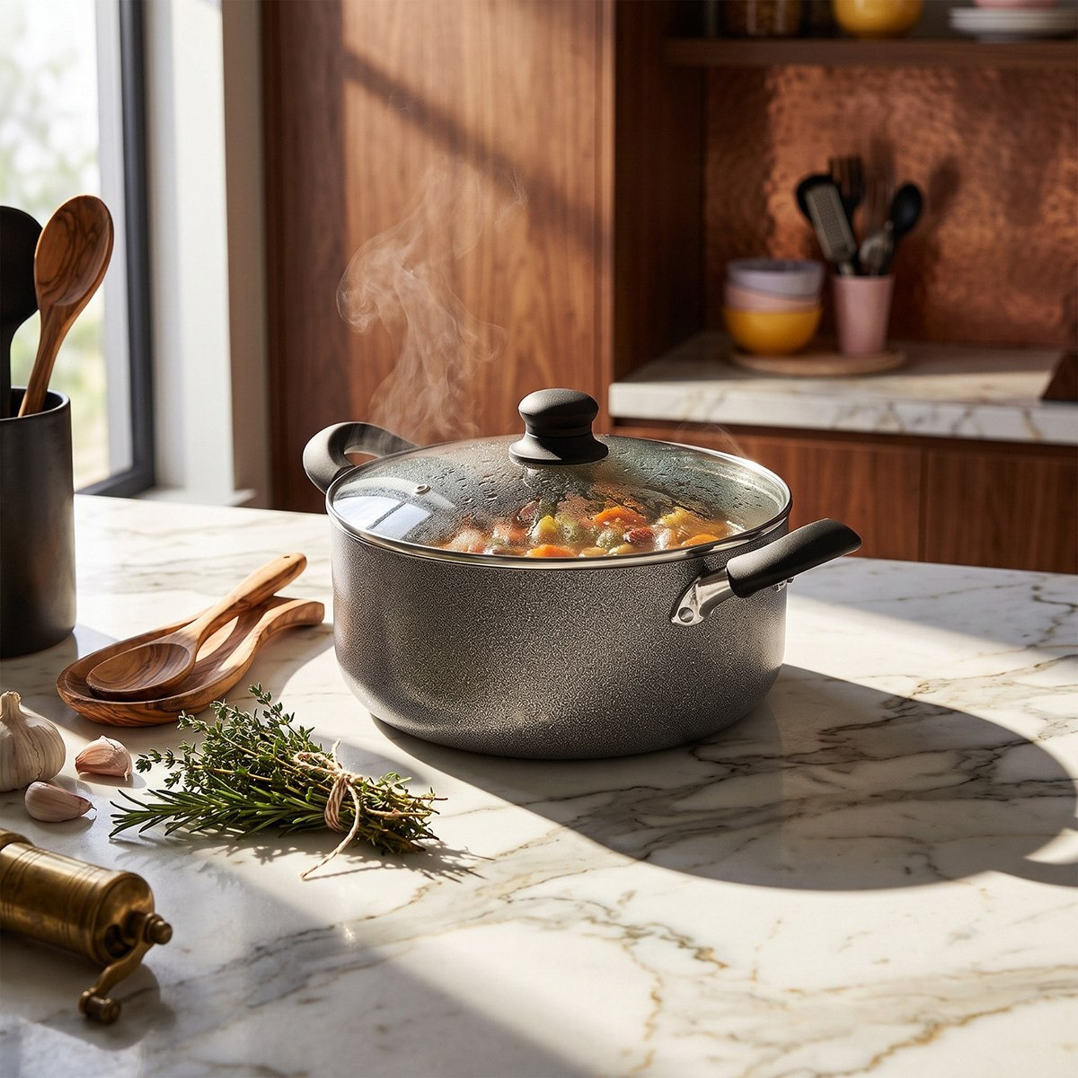 كسرولة غير لاصقة بغطاء زجاج من صفا-hbxhomeware-hbxkitchen-image-1