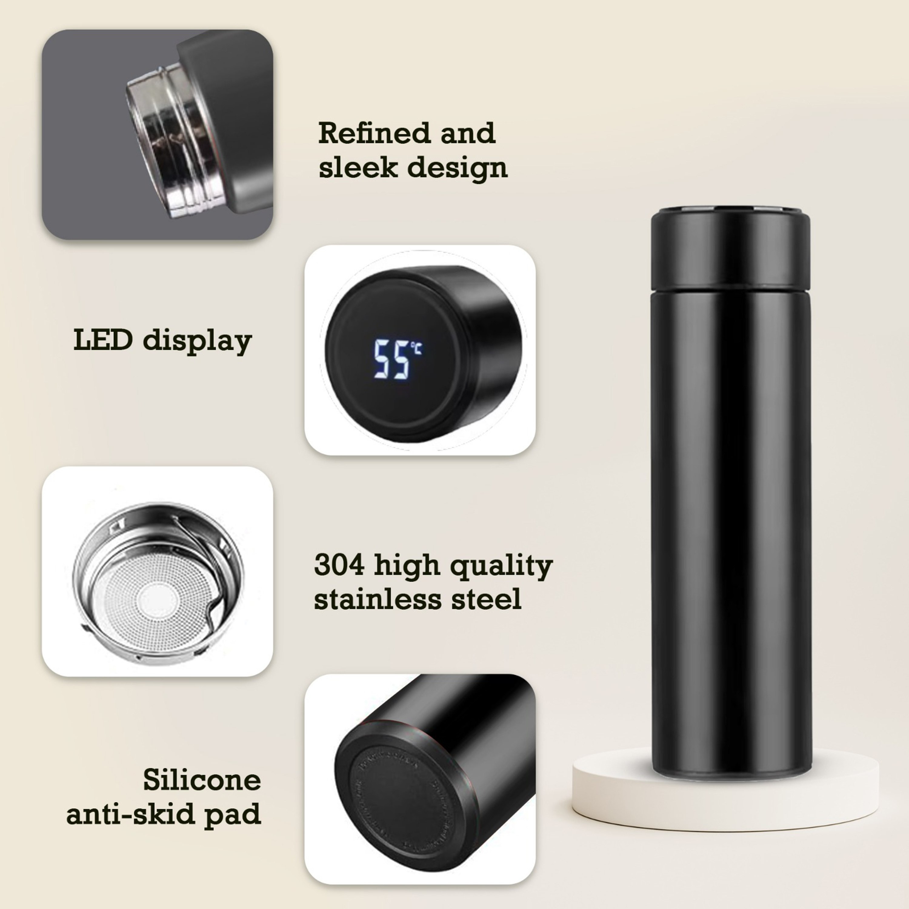 Safa Temperature Display Vacuum Insulated Water Bottle - 500 ml-hbxhomeware-hbxkitchen-image-2