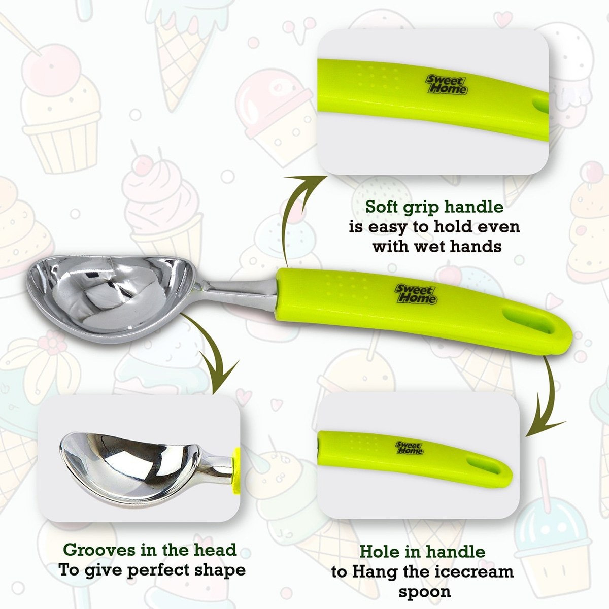 Safa Ice Cream Disher with Durable Handle Ice Cream Scoop-hbxkitchen-kitchenware-kitchenaccessories-image-6