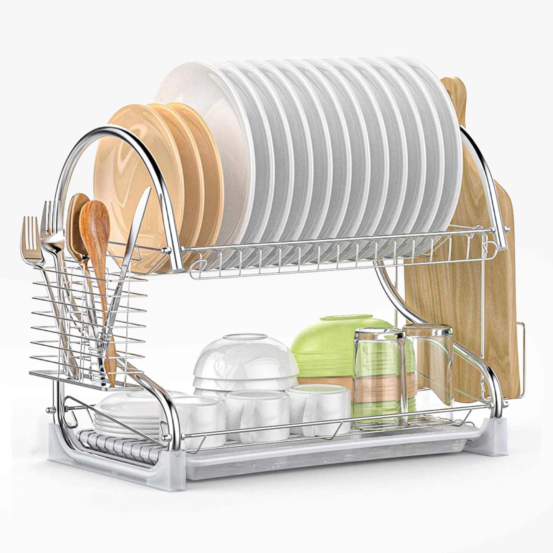 رف تجفيف صحون مضاد للصدأ بطابقين ومصفاة حوض للمطبخ من صفا-hbxhomeware-hbxkitchen-image-4