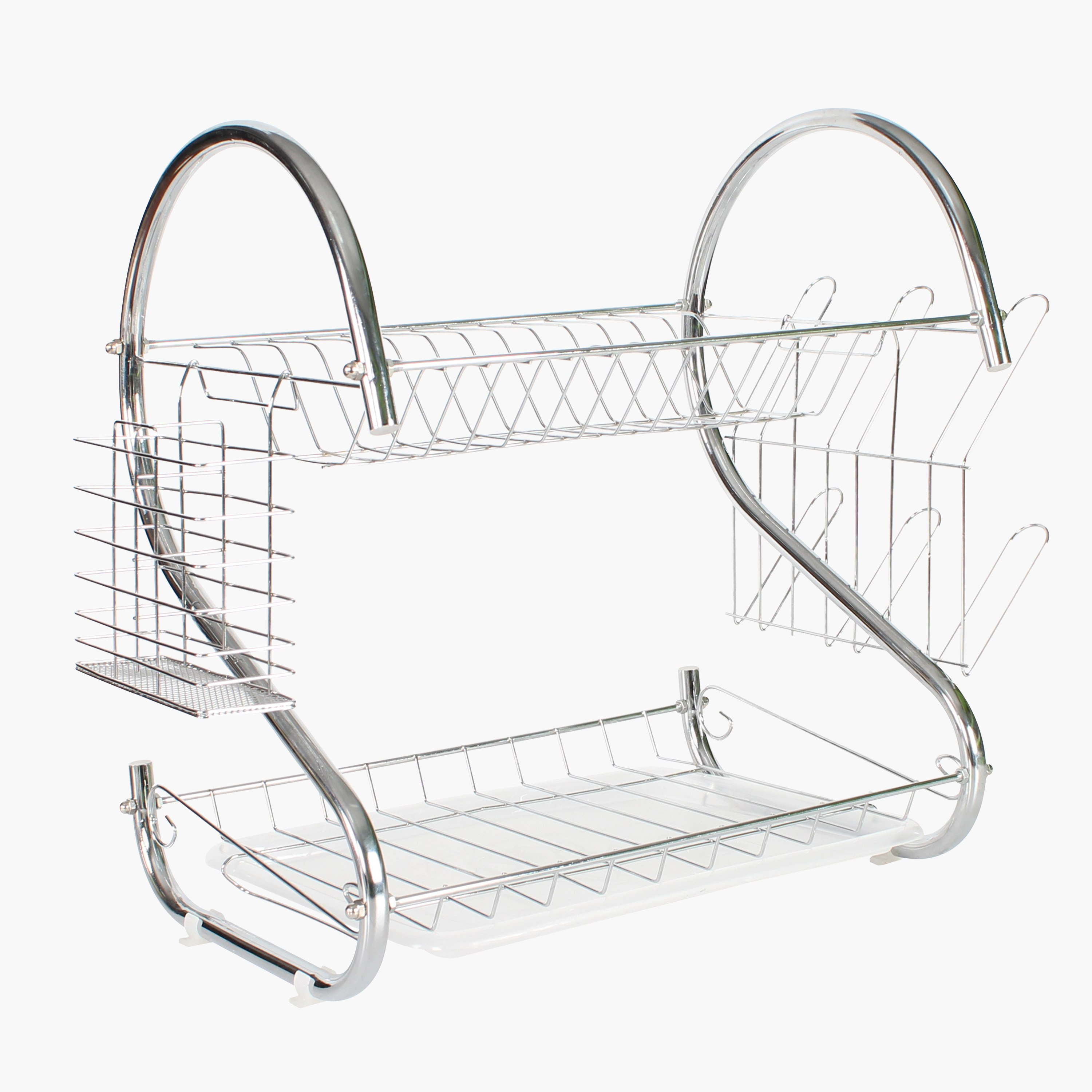 رف تجفيف صحون مضاد للصدأ بطابقين ومصفاة حوض للمطبخ من صفا-hbxhomeware-hbxkitchen-image-5