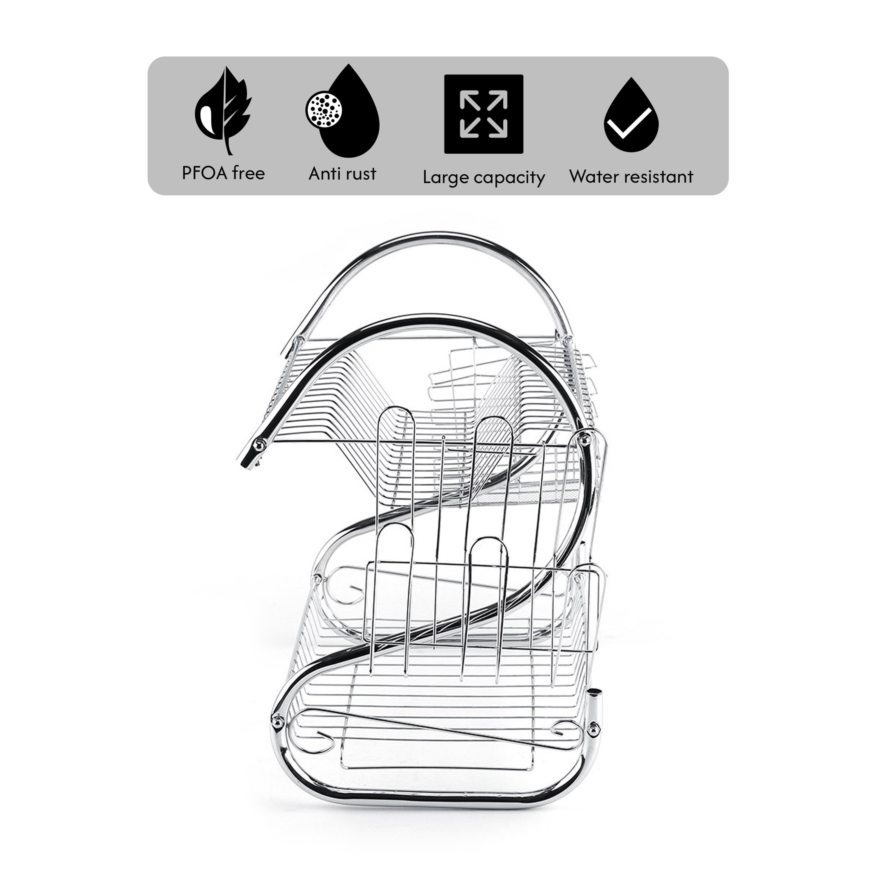 رف تجفيف صحون مضاد للصدأ بطابقين ومصفاة حوض للمطبخ من صفا-hbxhomeware-hbxkitchen-image-8