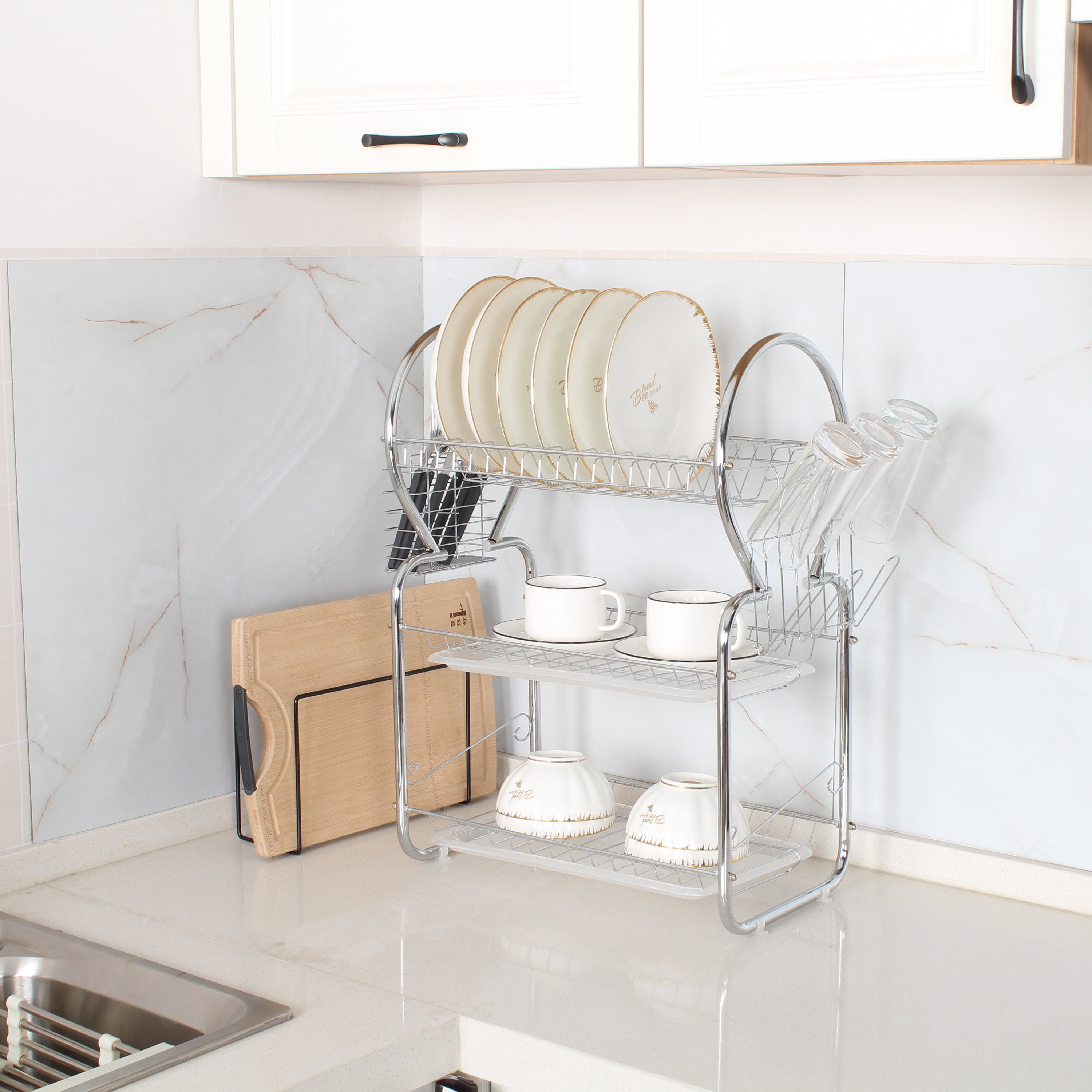 Safa 3-Tier Dish Drying Rack Anti-Rust Sink Drainer Rack-hbxhomeware-hbxkitchen-image-3