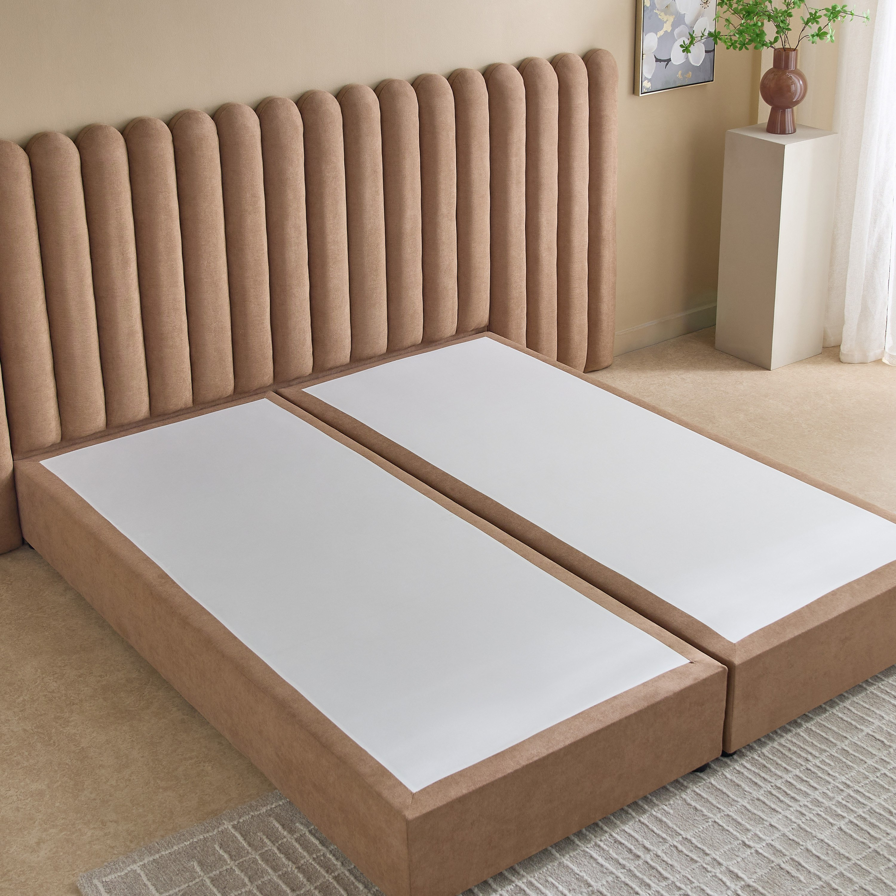 Curvy Brooks Extended Headboard Queen Upholstered Bed - 160x200 cm-hbxbedroom-bedsandbedsets-beds-queen-image-6