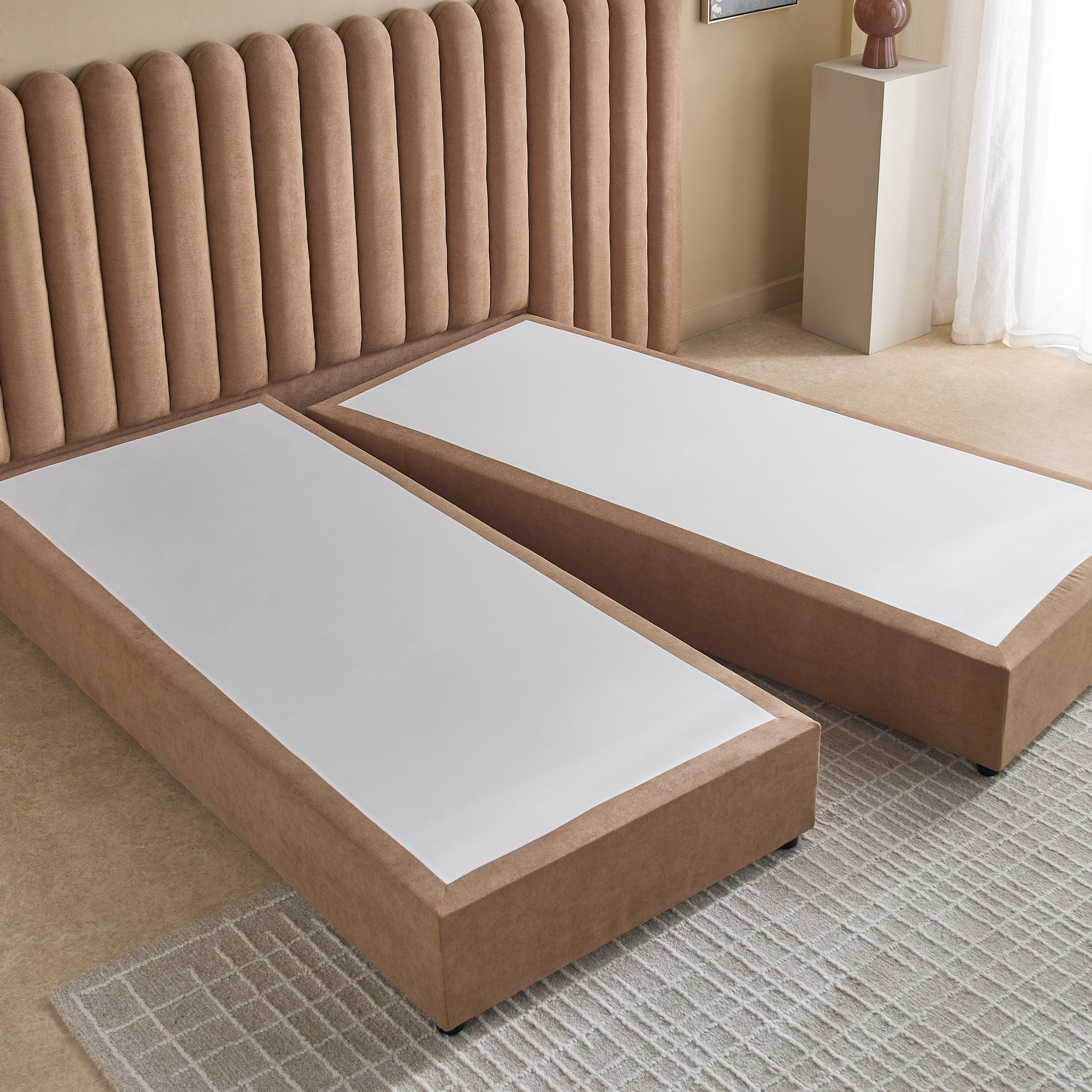 Curvy Brooks Extended Headboard Queen Upholstered Bed - 160x200 cm-hbxbedroom-bedsandbedsets-beds-queen-image-7
