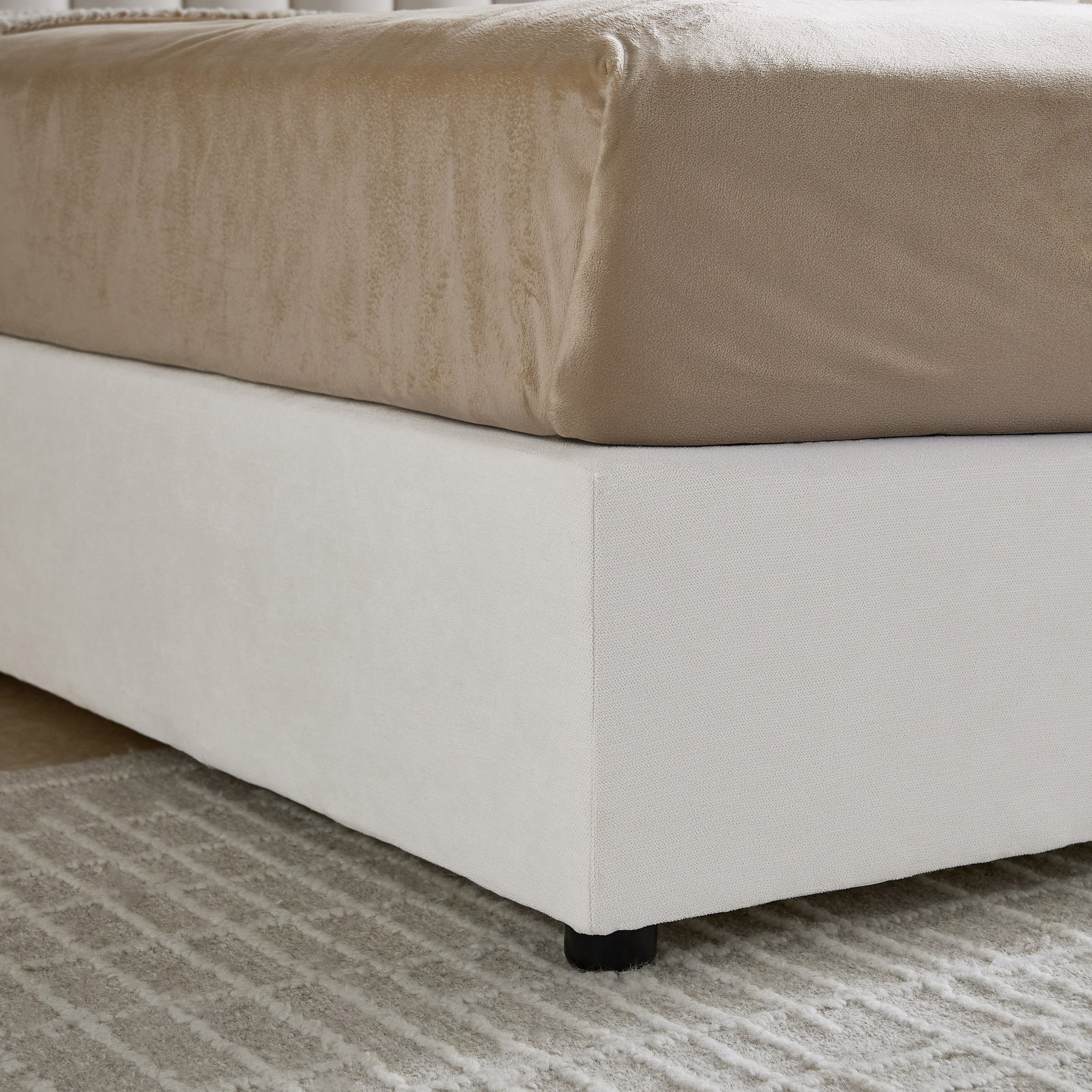 Curvy Brooks Extended Headboard Queen Upholstered Bed - 160x200 cm-hbxbedroom-bedsandbedsets-beds-queen-image-5
