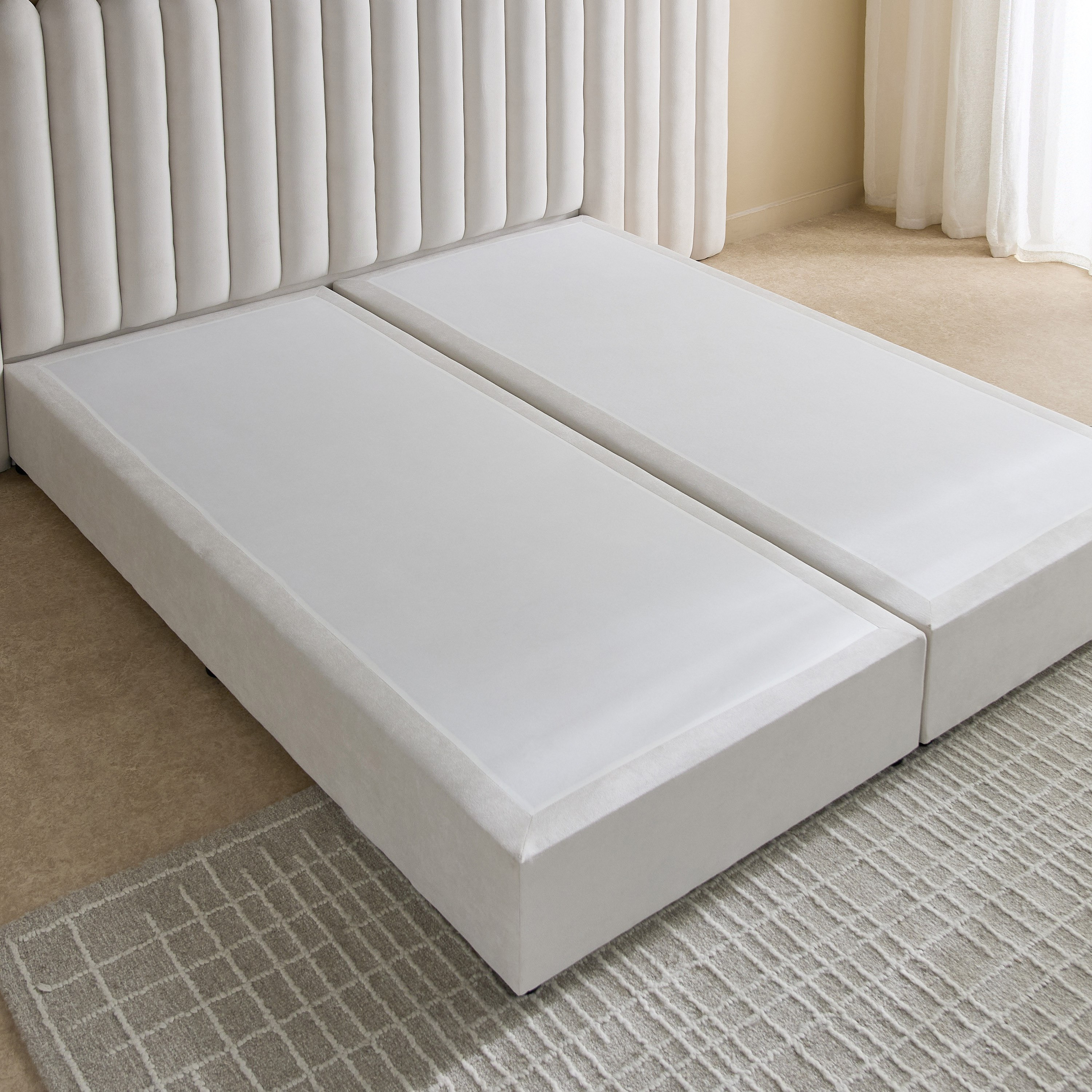 Curvy Brooks Extended Headboard Queen Upholstered Bed - 160x200 cm-hbxbedroom-bedsandbedsets-beds-queen-image-6