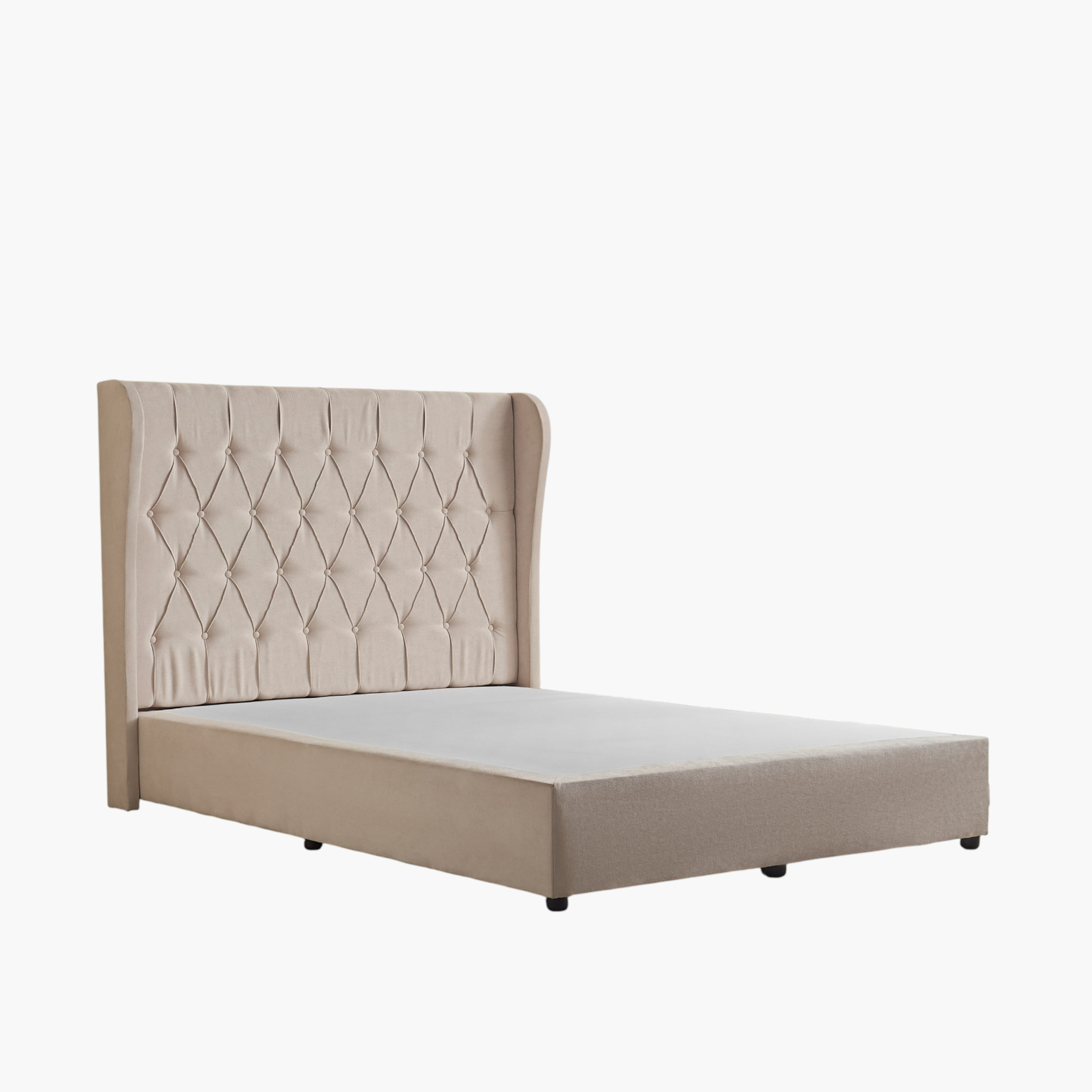 Curvy Chester Queen Upholstered Bed - 140x200 cm-hbxbedroom-bedsandbedsets-beds-queen-image-8