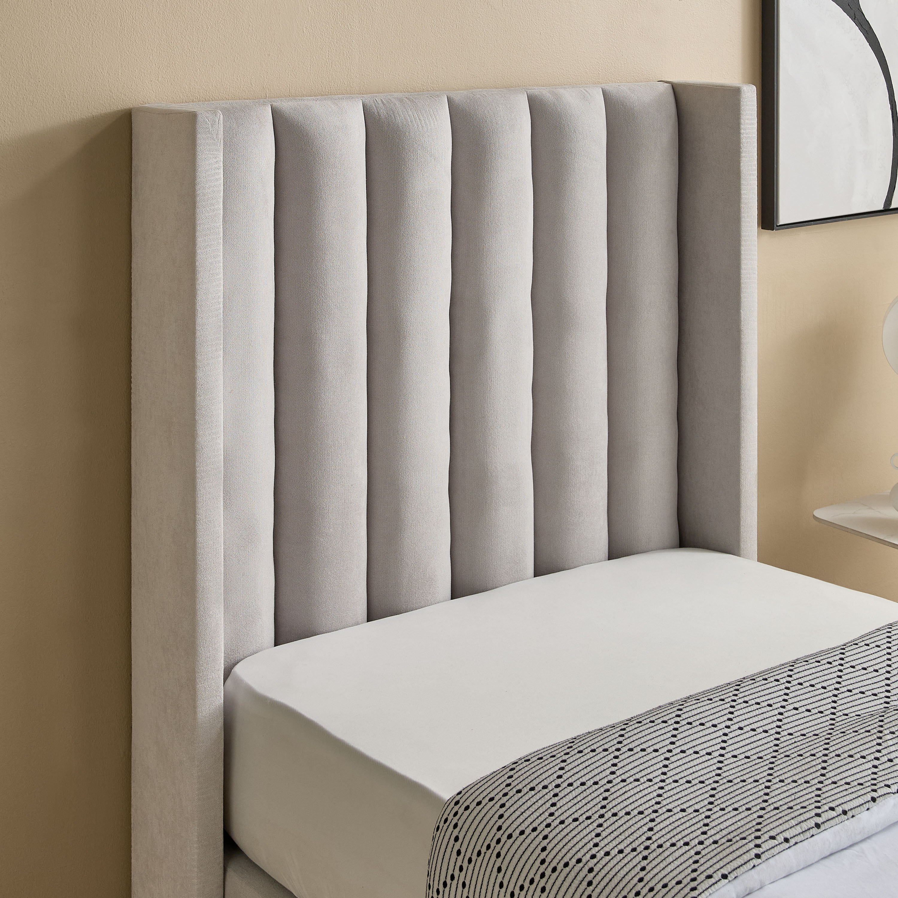 Curvy Clark Upholstered Single Bed - 90x200 cm-hbxkidsandyouth-bedsandbedsets-beds-single-image-3