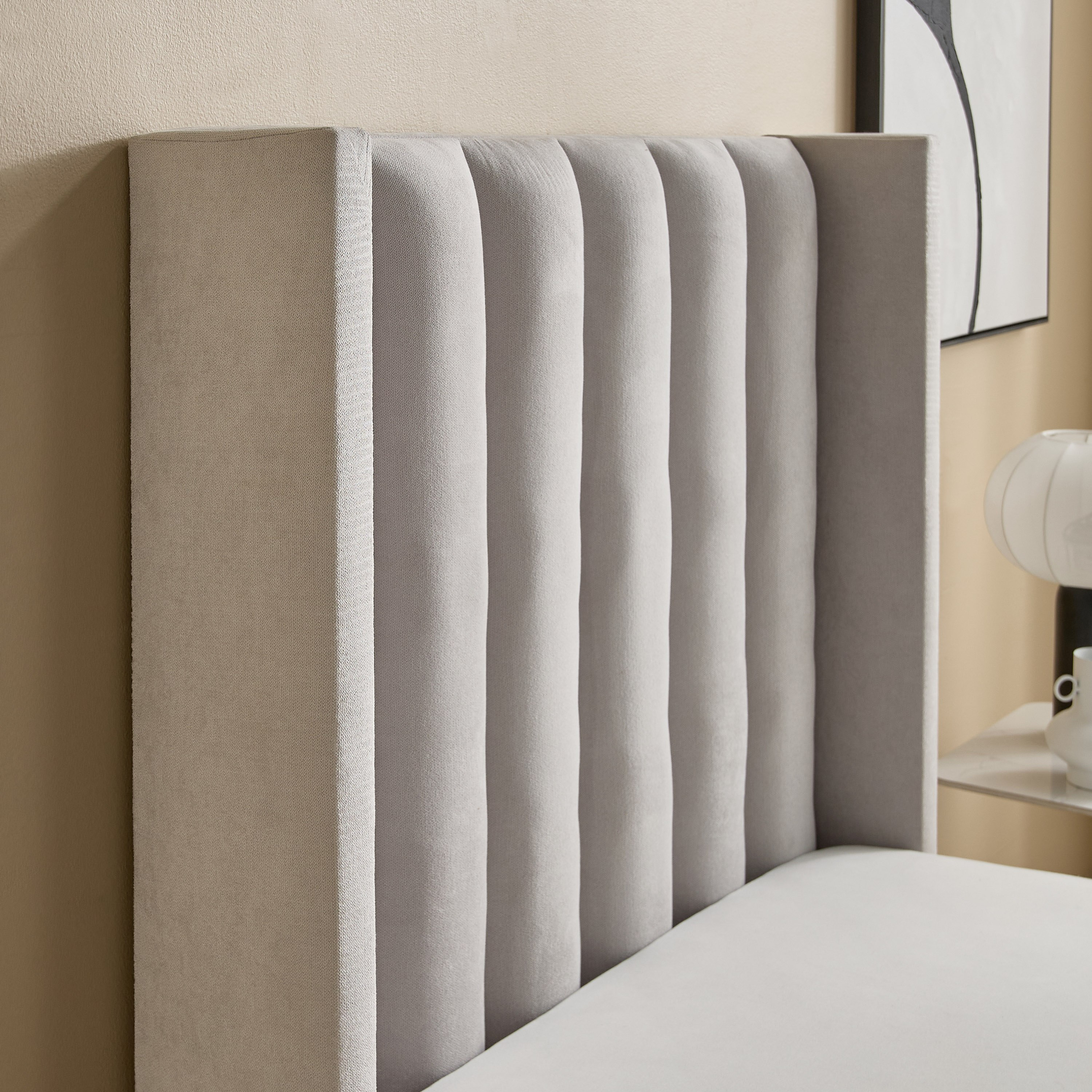 Curvy Clark Upholstered Single Bed - 90x200 cm-hbxkidsandyouth-bedsandbedsets-beds-single-image-4