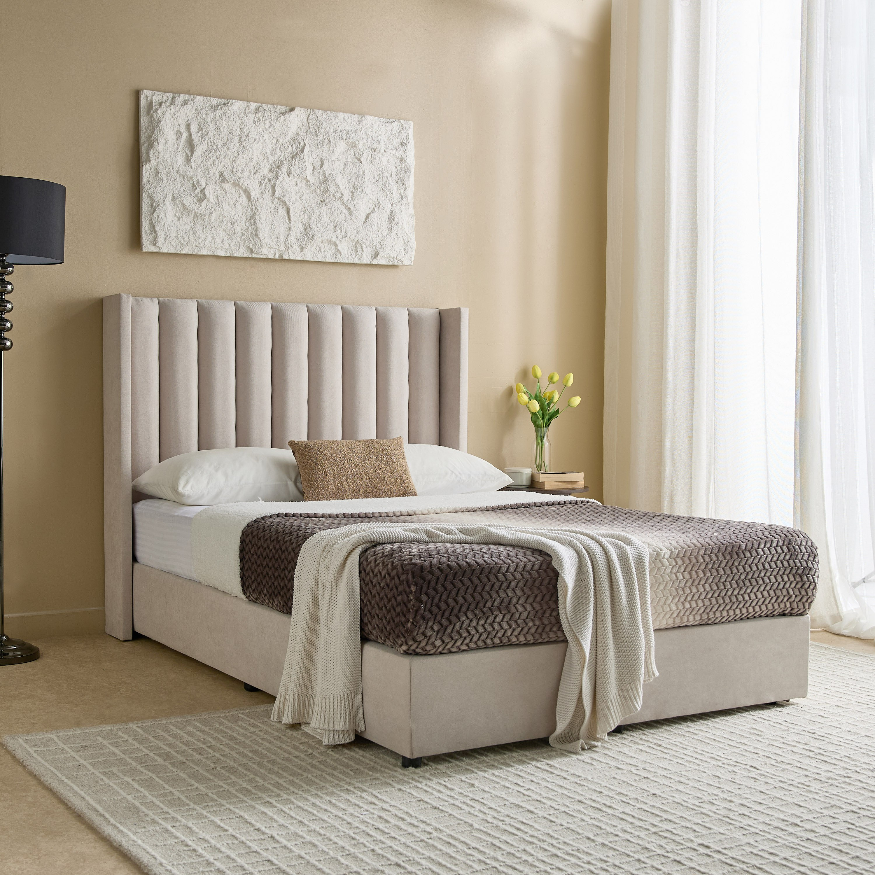 Curvy Clark Upholstered Twin Bed - 120x200 cm-hbxbedroom-bedsandbedsets-upholsteredbeds-twin-image-7