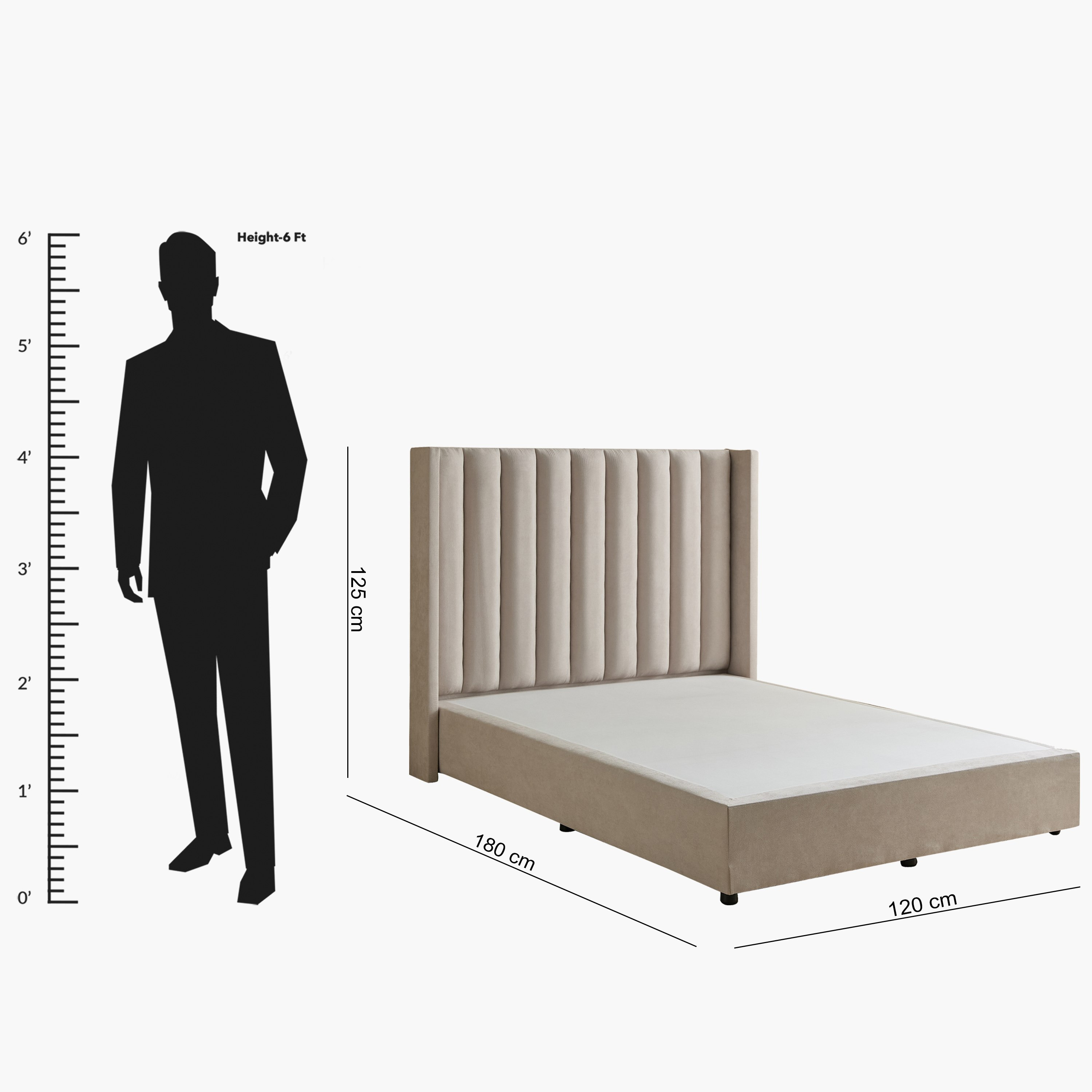 Curvy Clark Upholstered Twin Bed - 120x200 cm-hbxbedroom-bedsandbedsets-upholsteredbeds-twin-image-9