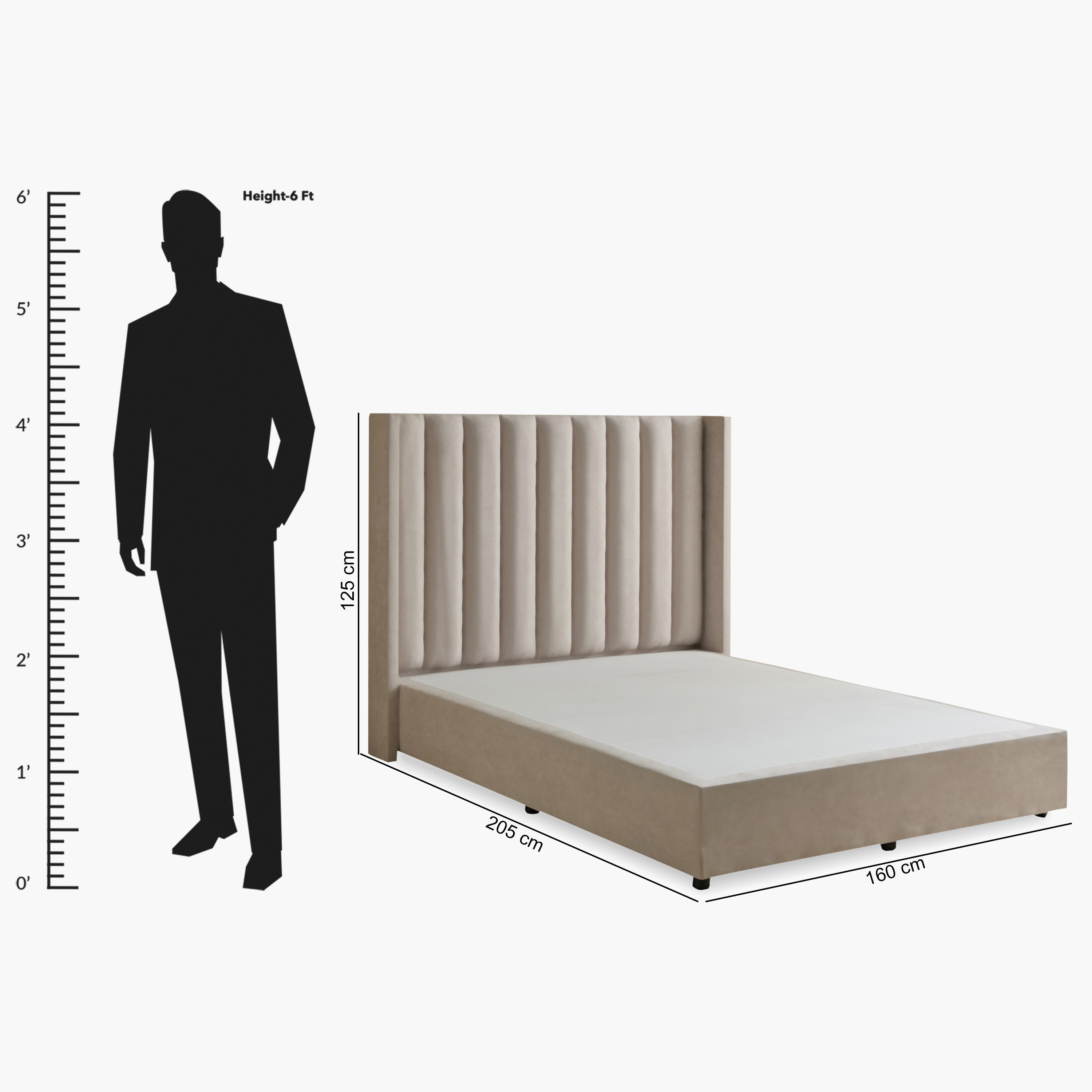 Curvy Clark Upholstered Queen Bed - 160x200 cm-hbxbedroom-bedsandbedsets-beds-queen-image-9
