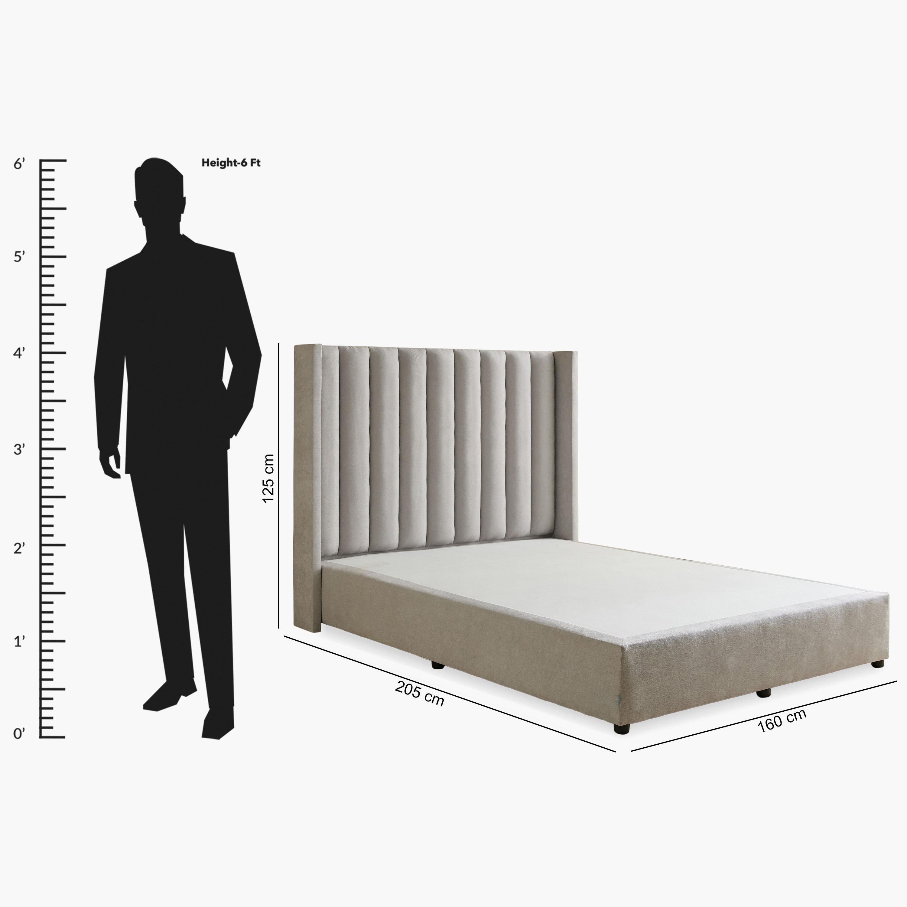 Curvy Clark Upholstered Queen Bed - 160x200 cm-hbxbedroom-bedsandbedsets-beds-queen-image-9