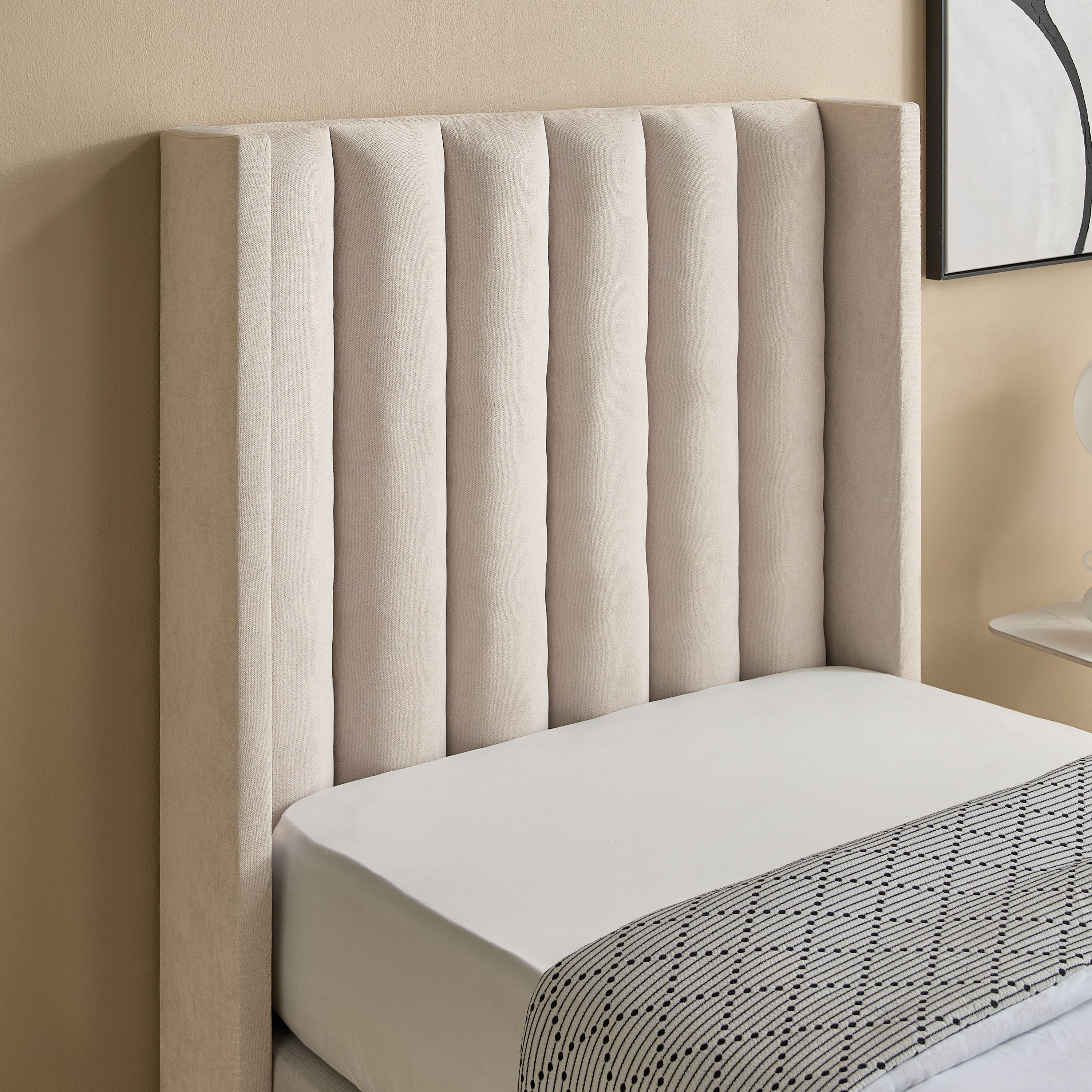 Curvy Clark Upholstered Single Bed - 90x200 cm-hbxkidsandyouth-bedsandbedsets-beds-single-image-3
