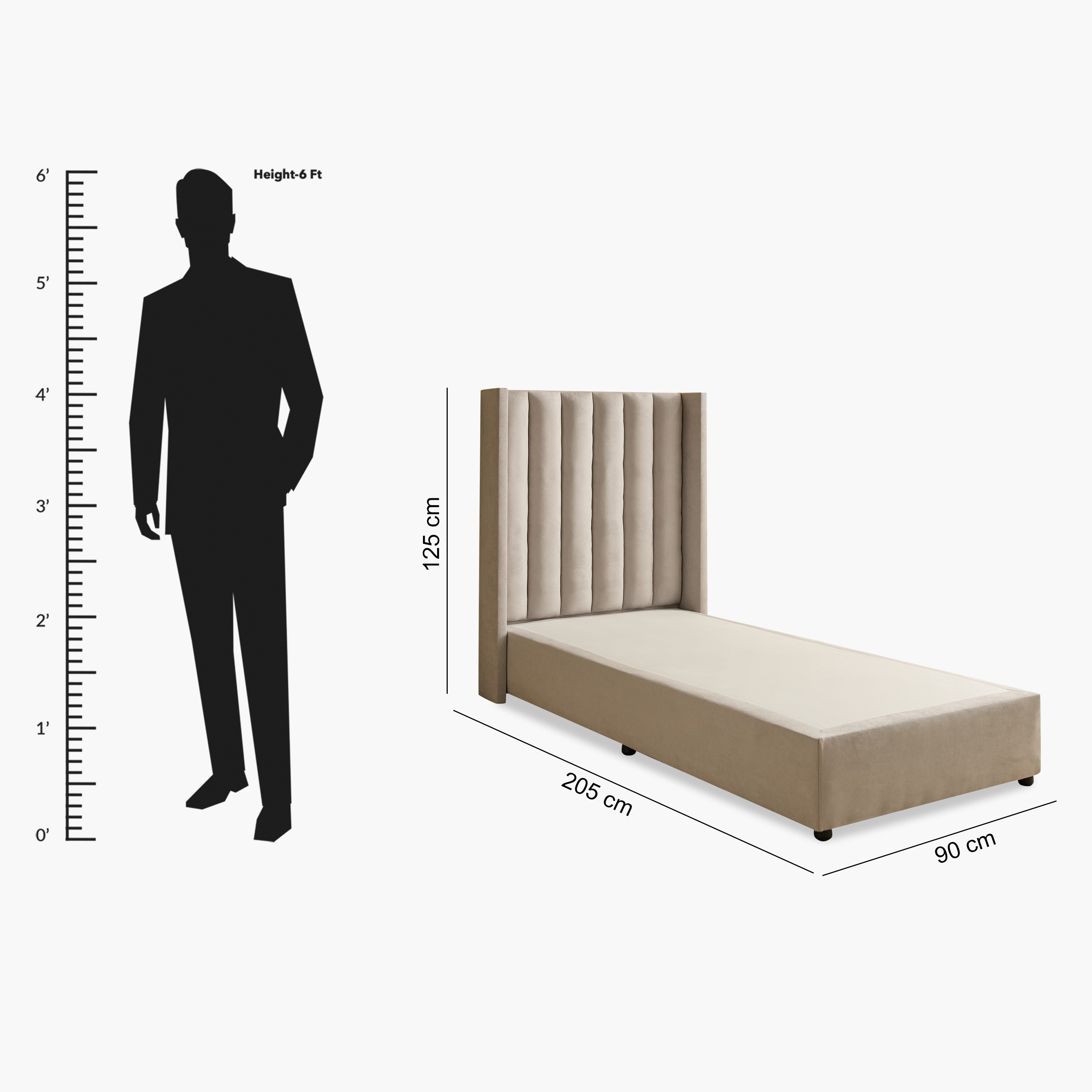 Curvy Clark Upholstered Single Bed - 90x200 cm-hbxkidsandyouth-bedsandbedsets-beds-single-image-9