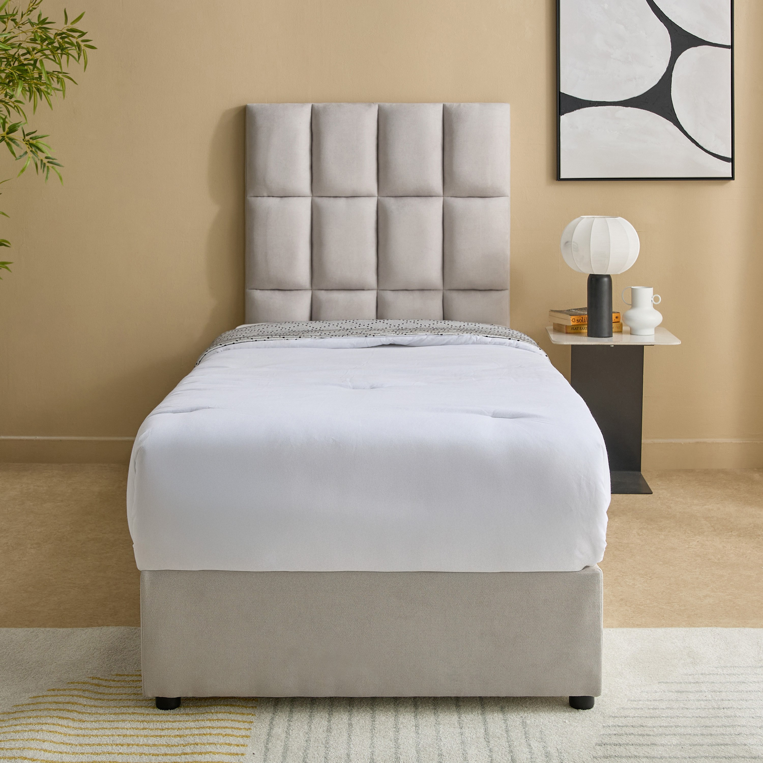 Curvy Rubik Single Upholstered Bed - 90x200 cm-hbxkidsandyouth-bedsandbedsets-beds-single-image-2