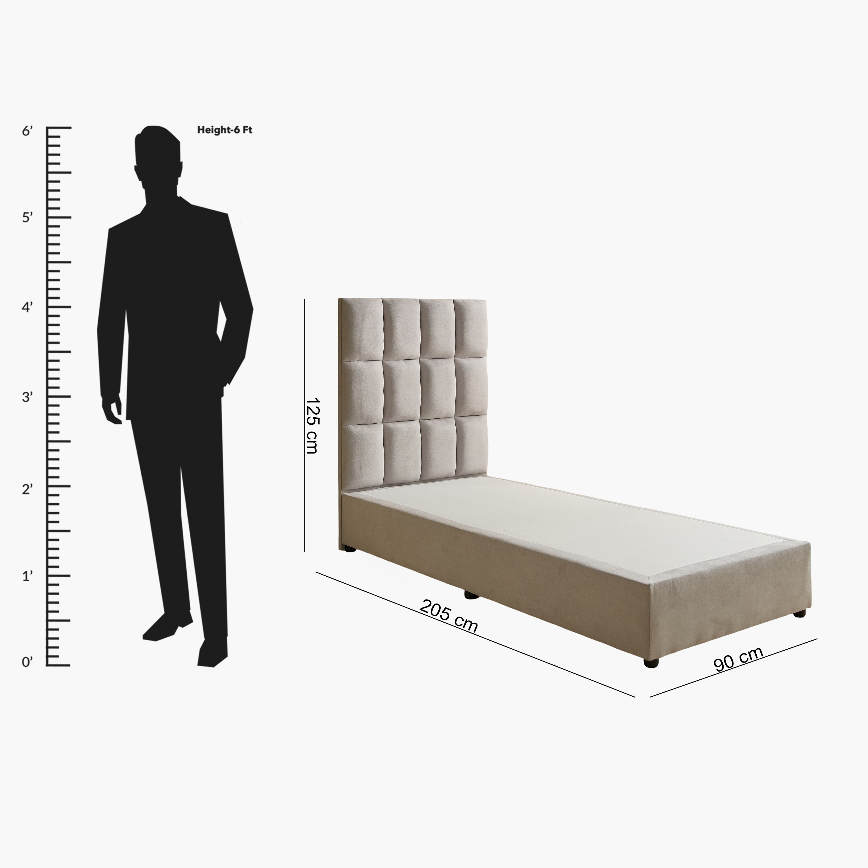 Curvy Rubik Single Upholstered Bed - 90x200 cm-hbxkidsandyouth-bedsandbedsets-beds-single-image-9