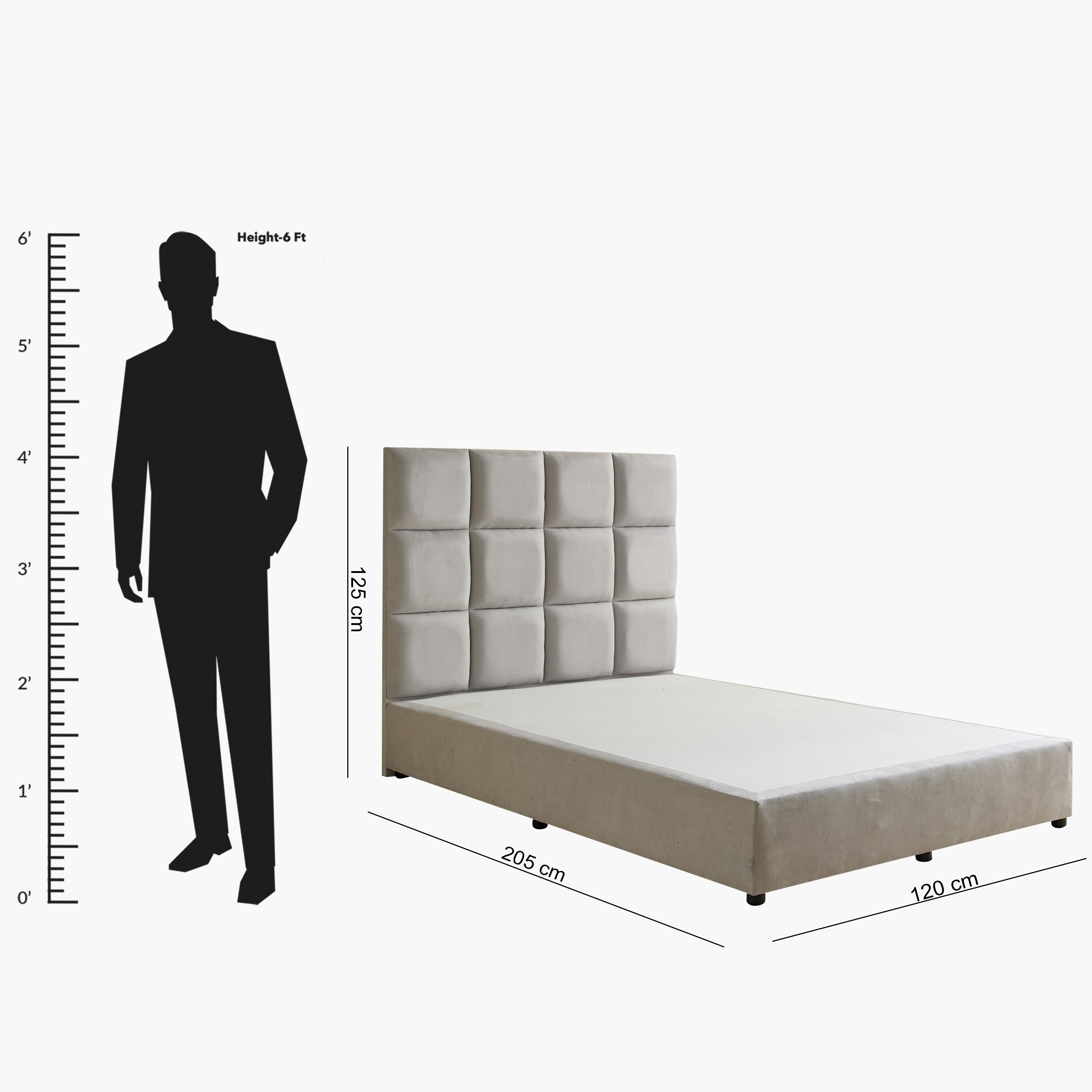 Curvy Rubik Twin Upholstered Bed - 120x200 cm-hbxbedroom-bedsandbedsets-upholsteredbeds-twin-image-9