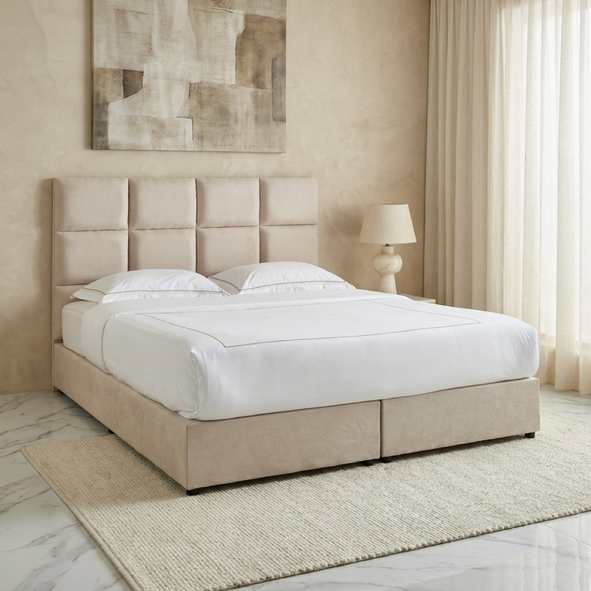 Curvy Rubik Upholstered King Bed - 180x200 cm-PROMO_HB_UAE_HBX10_250526-image-1