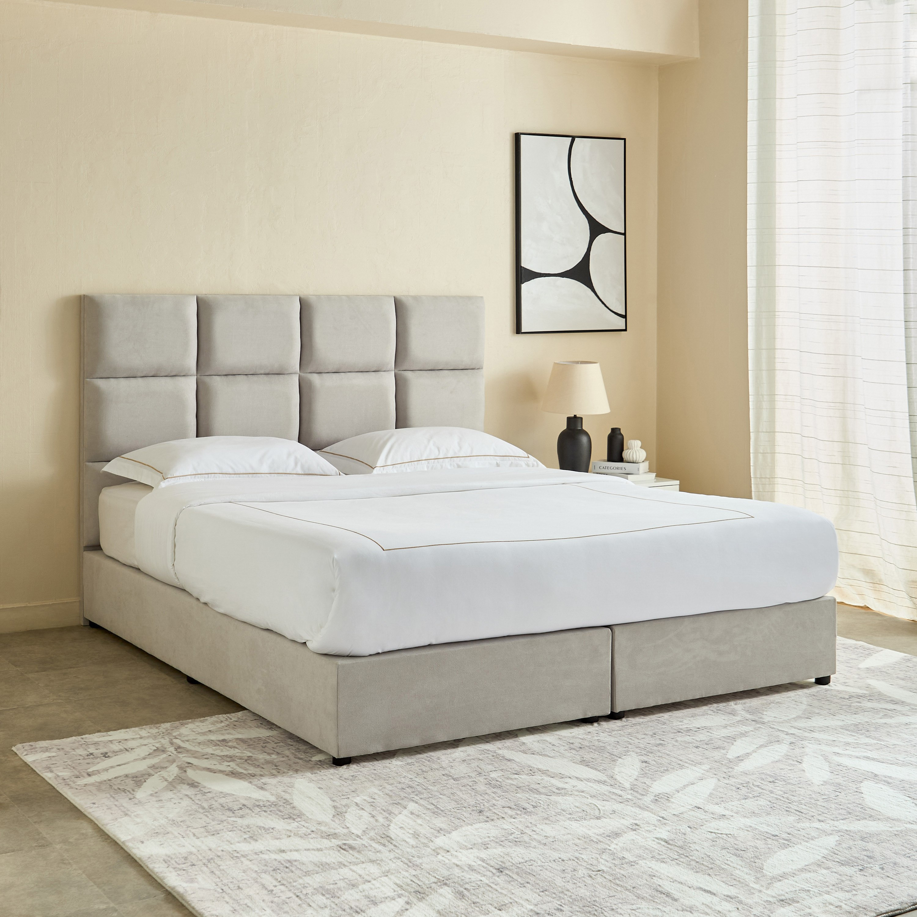 Curvy Rubik Upholstered King Bed - 180x200 cm-PROMO_HB_UAE_HBX10_250526-image-1