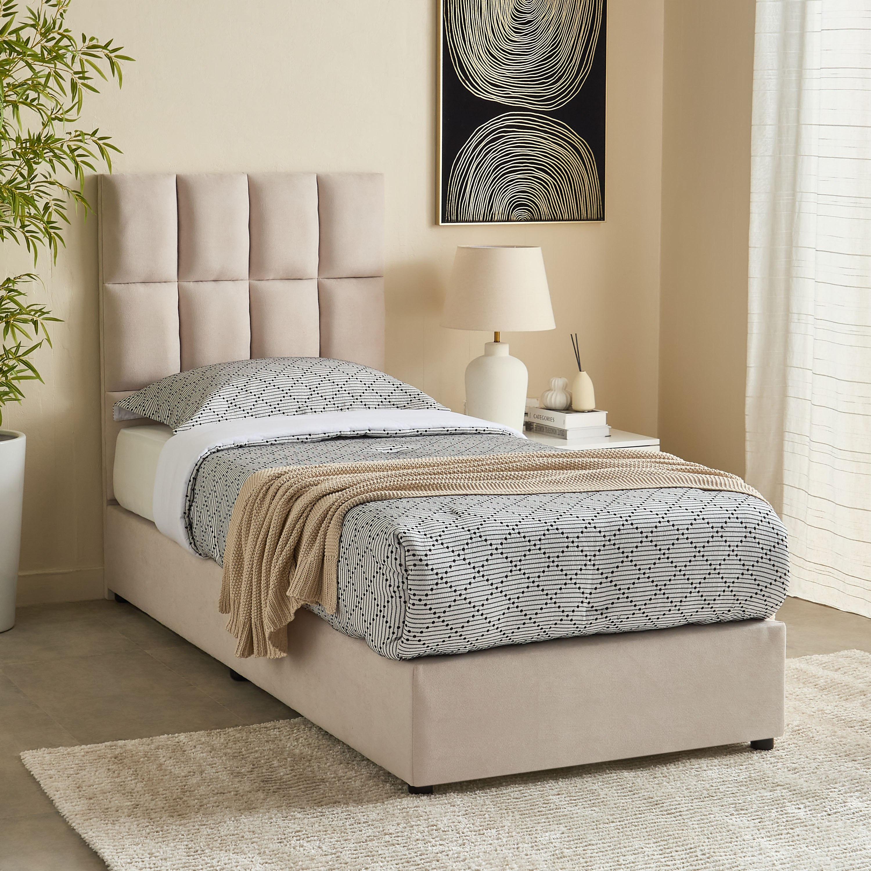 Curvy Rubik Single Upholstered Bed - 90x200 cm-hbxkidsandyouth-bedsandbedsets-beds-single-image-7