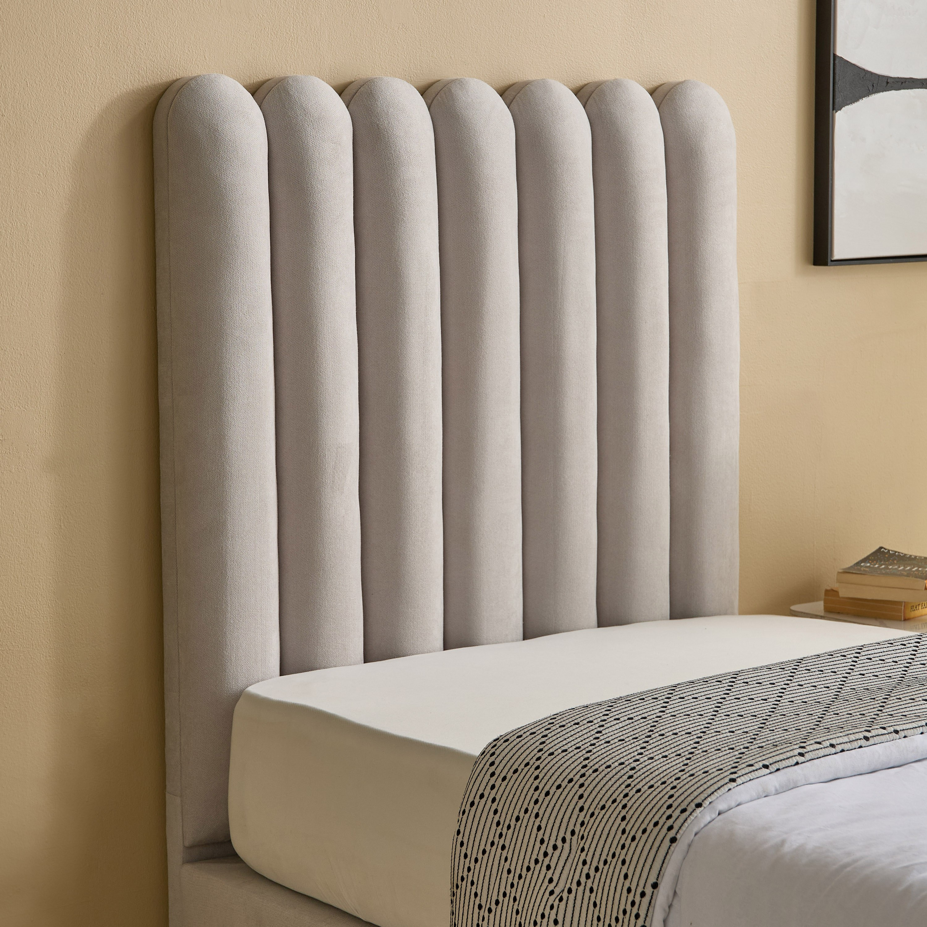 Curvy Haze Upholstered Single Bed - 90x200 cm-hbxkidsandyouth-bedsandbedsets-beds-single-image-3