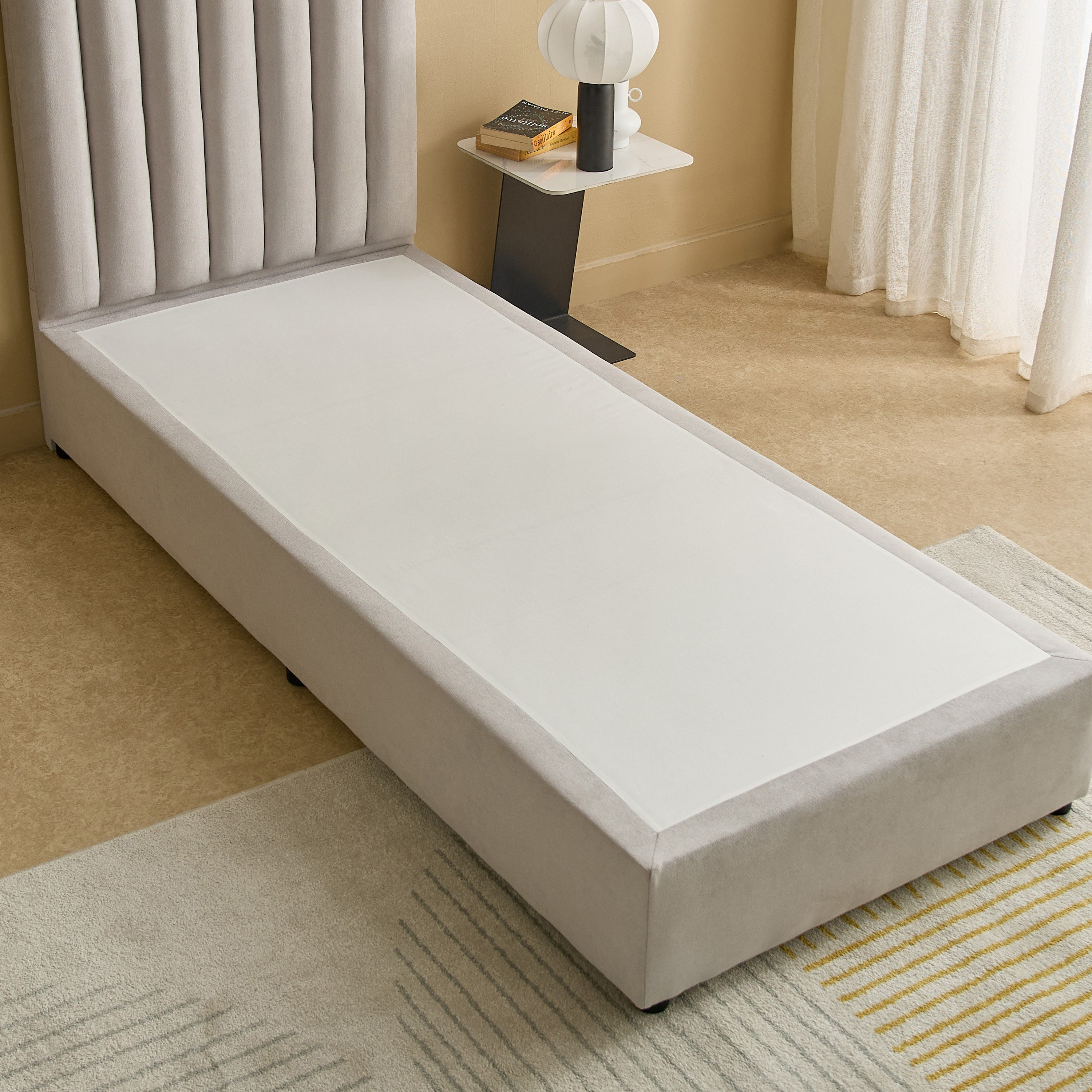 Curvy Haze Upholstered Single Bed - 90x200 cm-hbxkidsandyouth-bedsandbedsets-beds-single-image-5