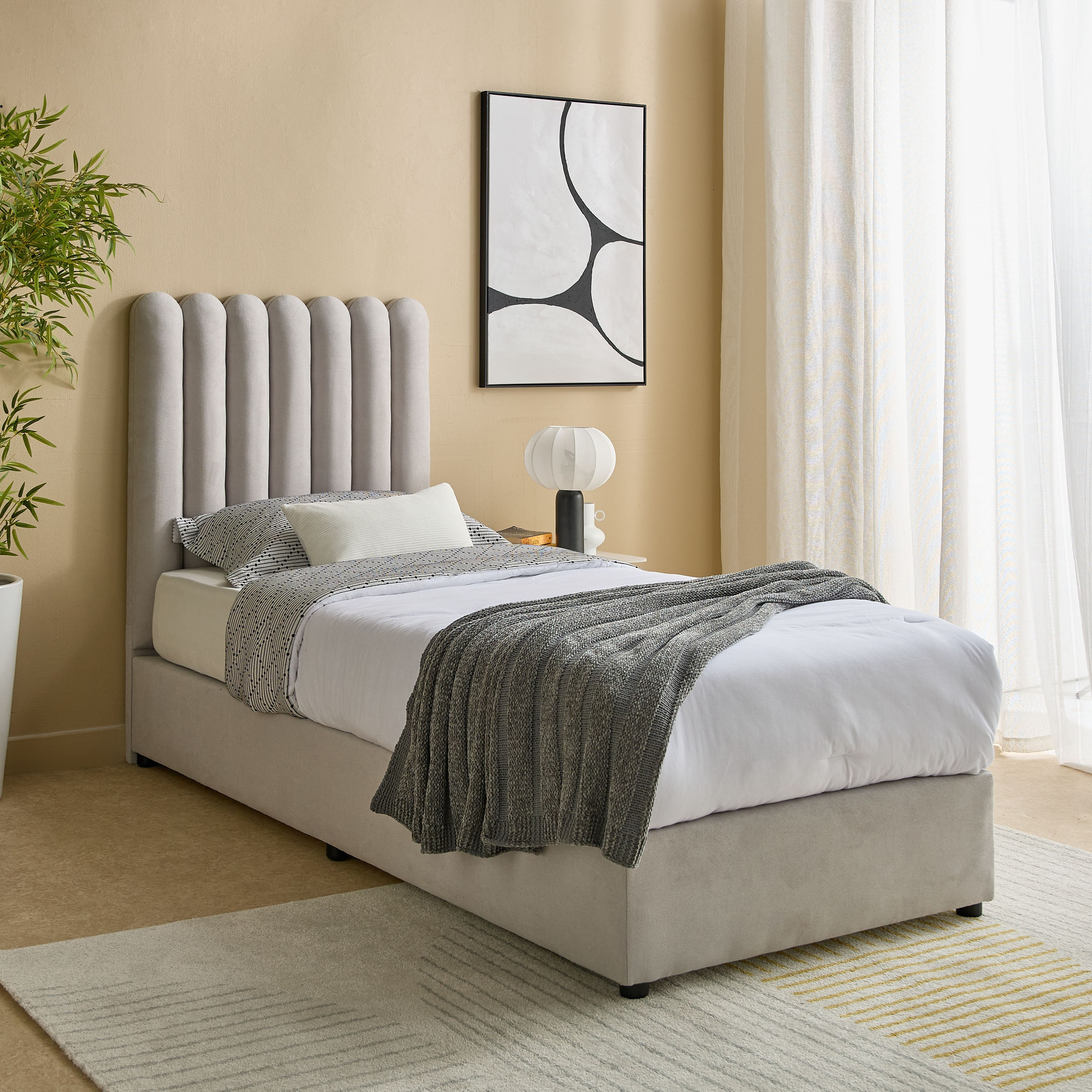 Curvy Haze Upholstered Single Bed - 90x200 cm-hbxkidsandyouth-bedsandbedsets-beds-single-image-7