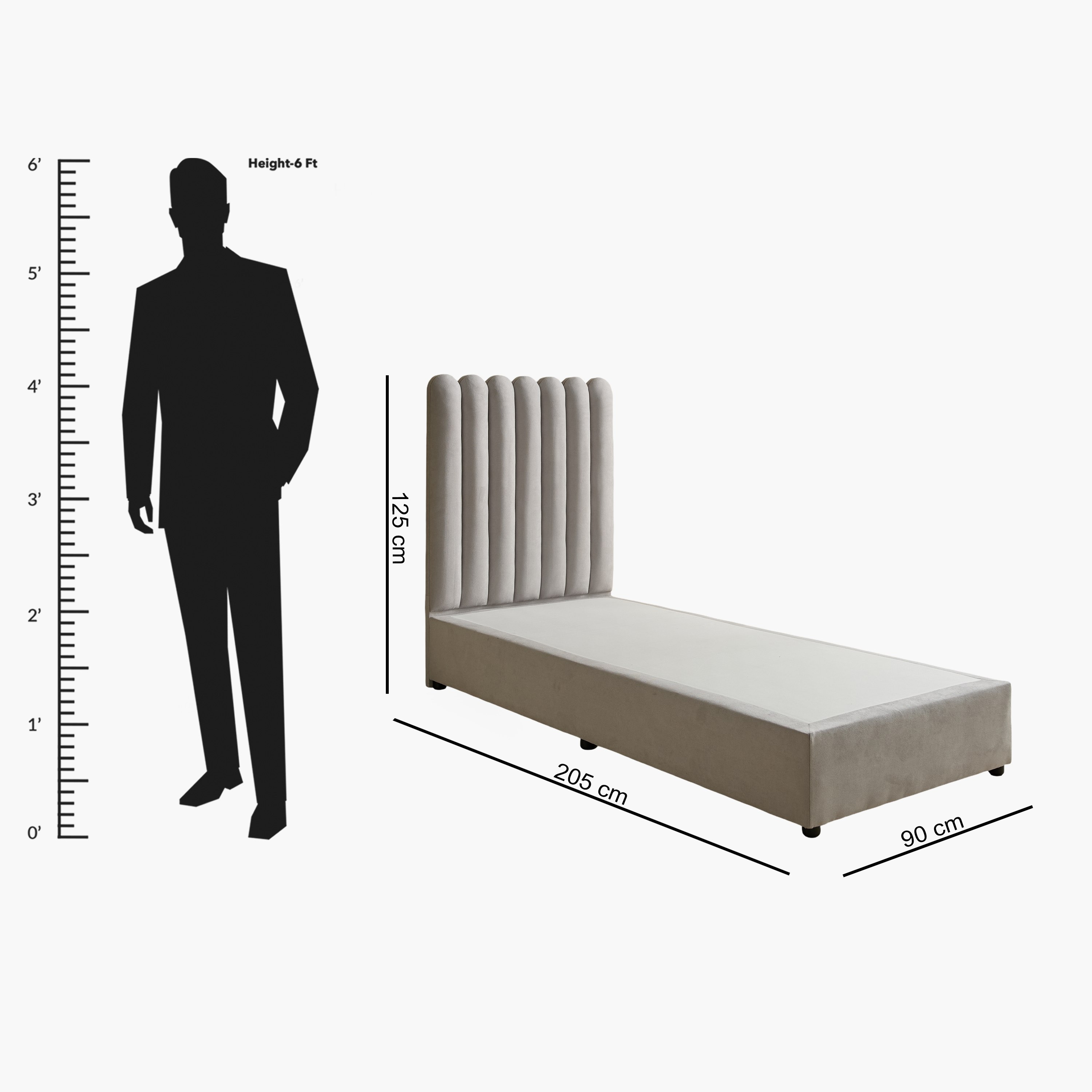 Curvy Haze Upholstered Single Bed - 90x200 cm-hbxkidsandyouth-bedsandbedsets-beds-single-image-9